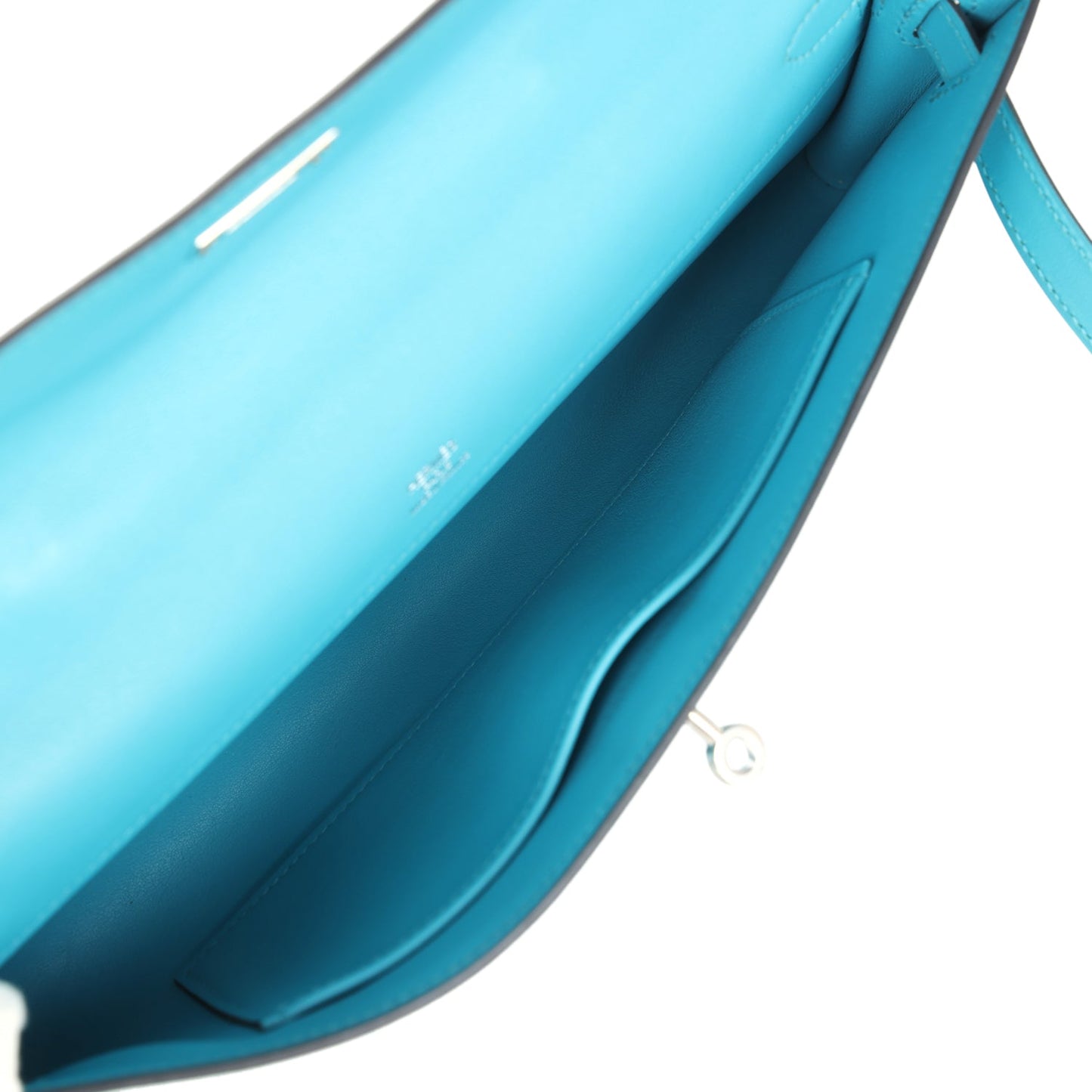 Hermes Kelly Cut Turquoise Swift Palladium Hardware
