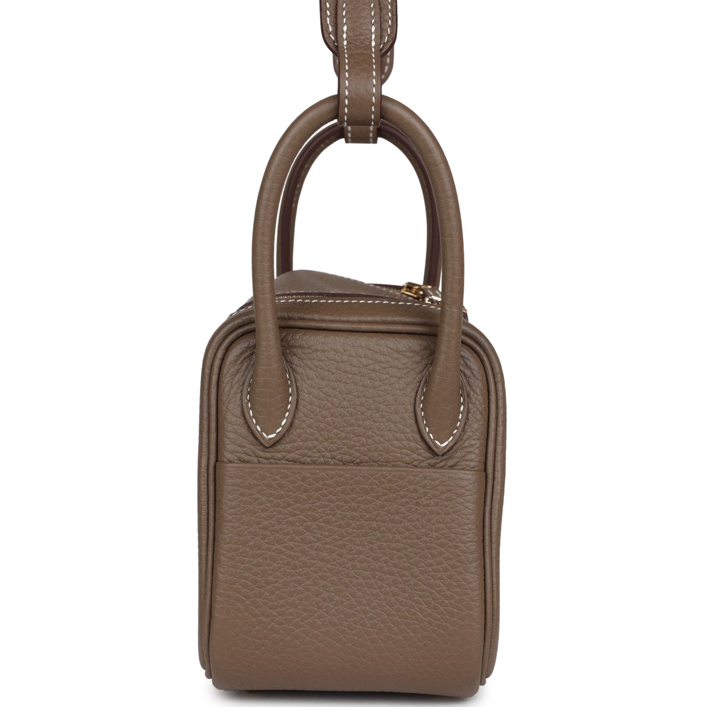 Hermes Mini Lindy Etoupe Clemence Gold Hardware