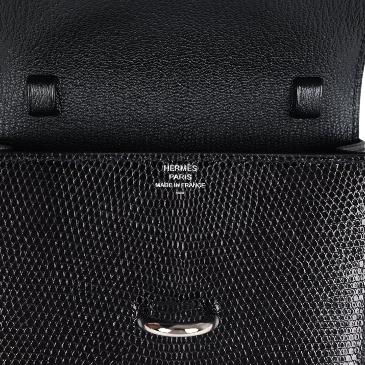 Hermes Chaine d' Ancre Wallet to Go Black Varanus Niloticus Lizard Palladium Hardware