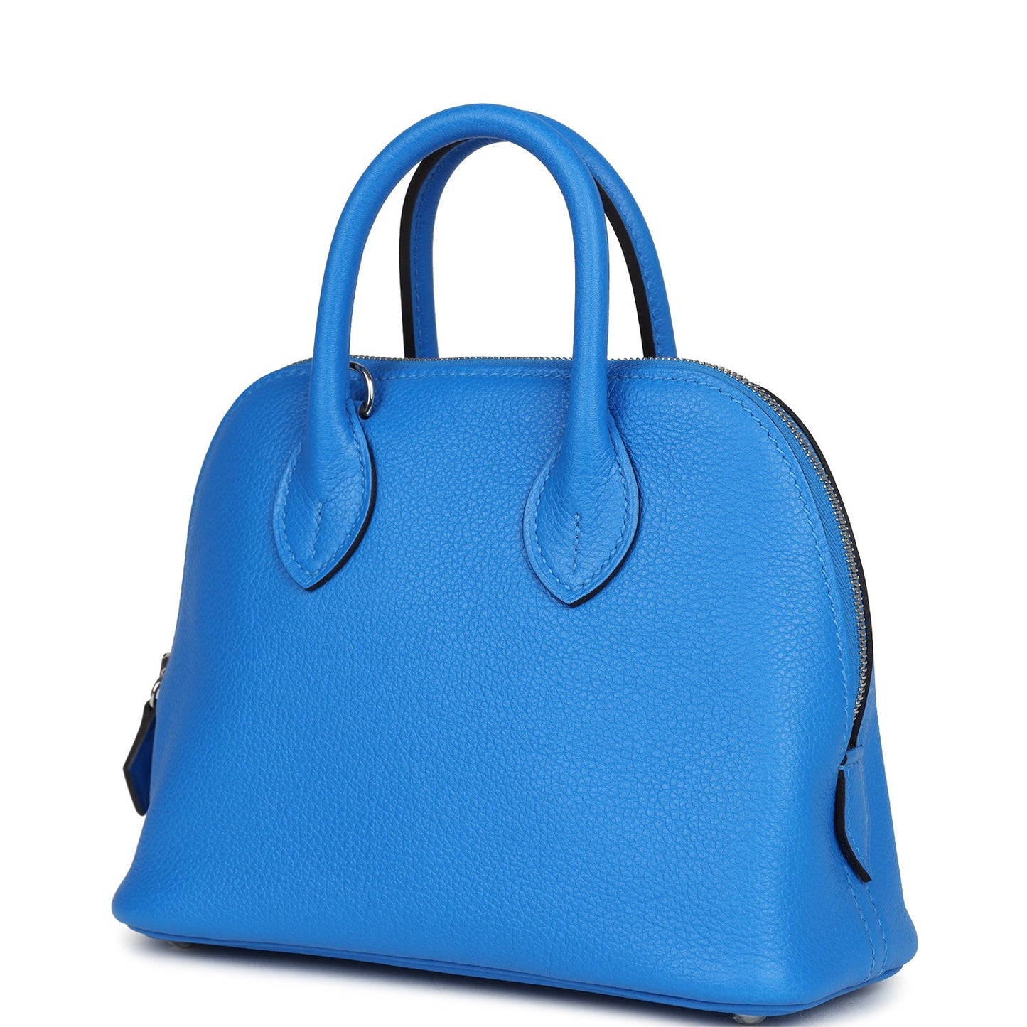 Hermes Mini 1923 Bolide Bleu France Evercolor Palladium Hardware
