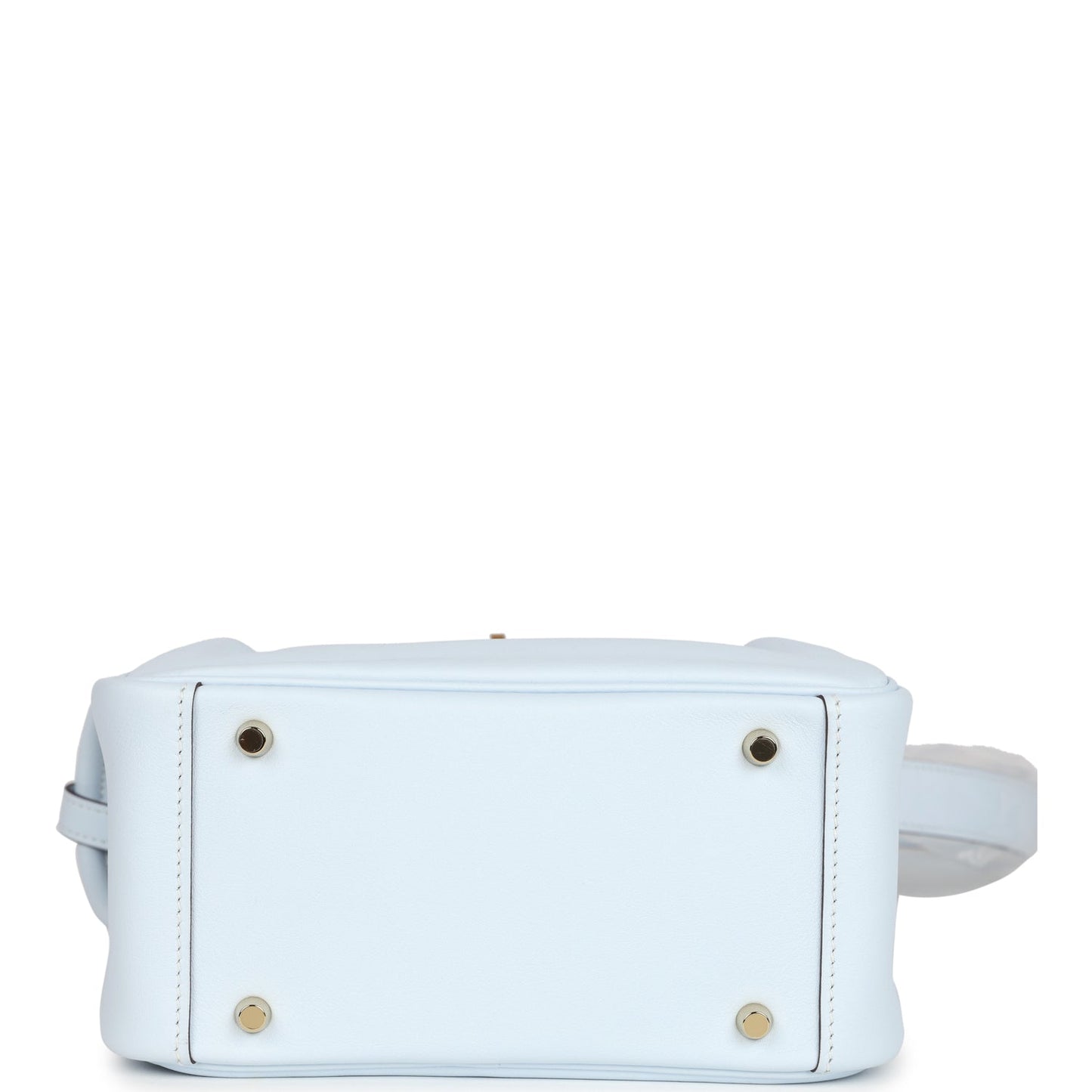 Hermes Mini Lindy Bleu Brume Swift Gold Hardware