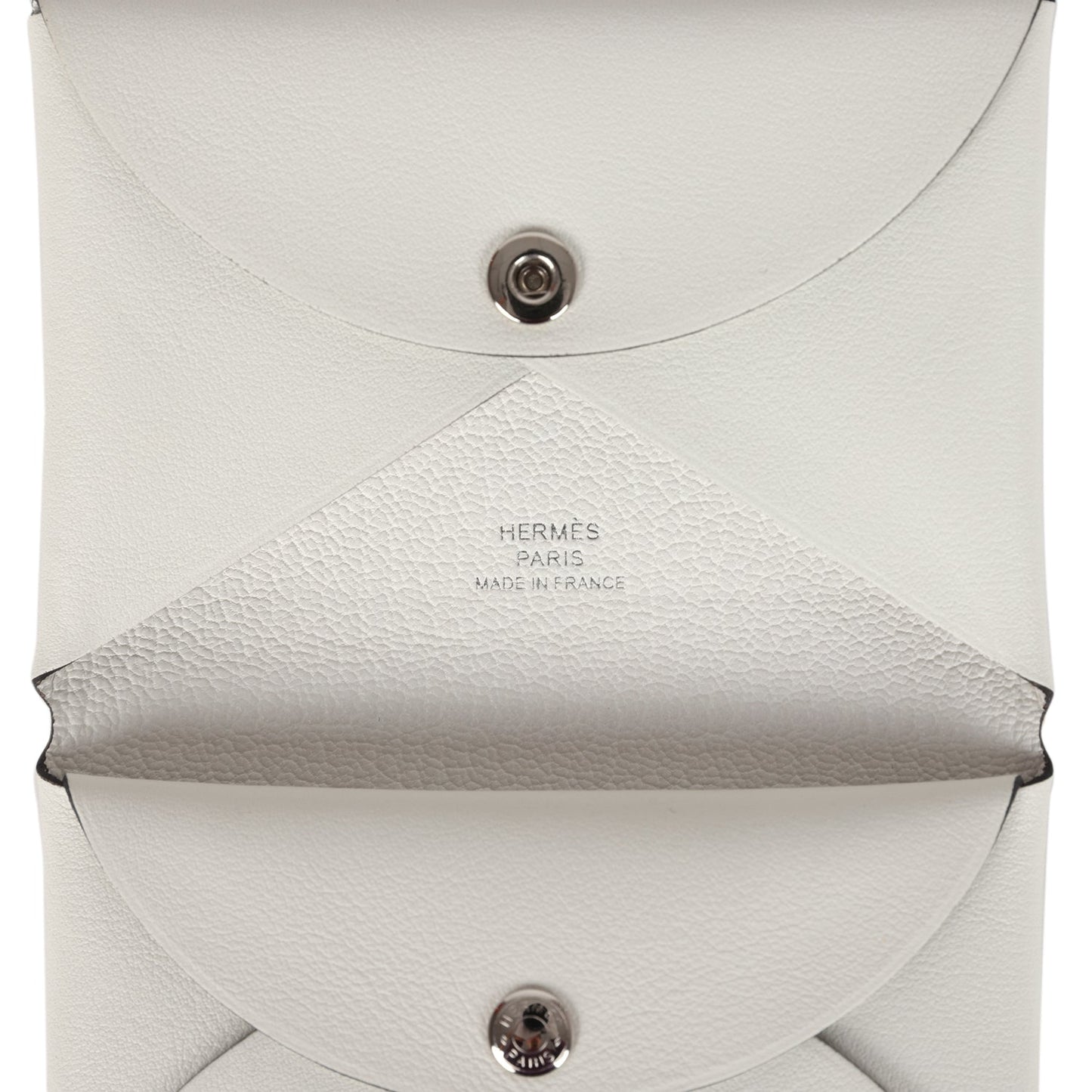 Hermes "Le Lever" Calvi Duo Card Holder White Multicolored Swift Palladium Hardware