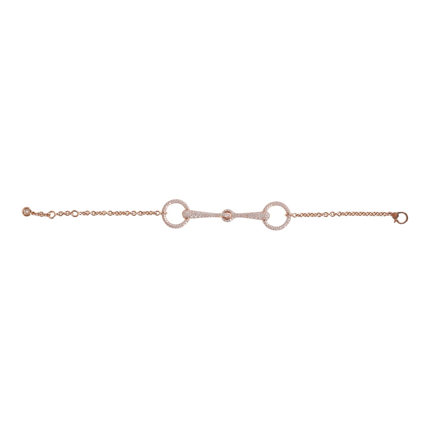 Hermes 18k Rose Gold Diamond Filet d'Or Very Small Bracelet