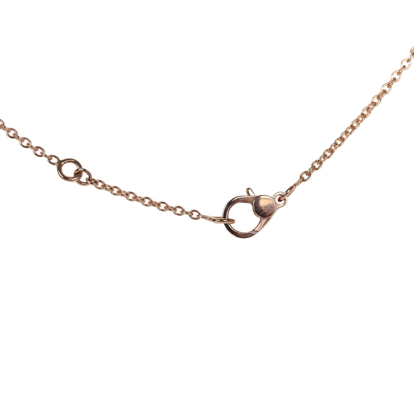 Hermes 18k Rose Gold San Coloris White Diamond Finesse Pendant Necklace
