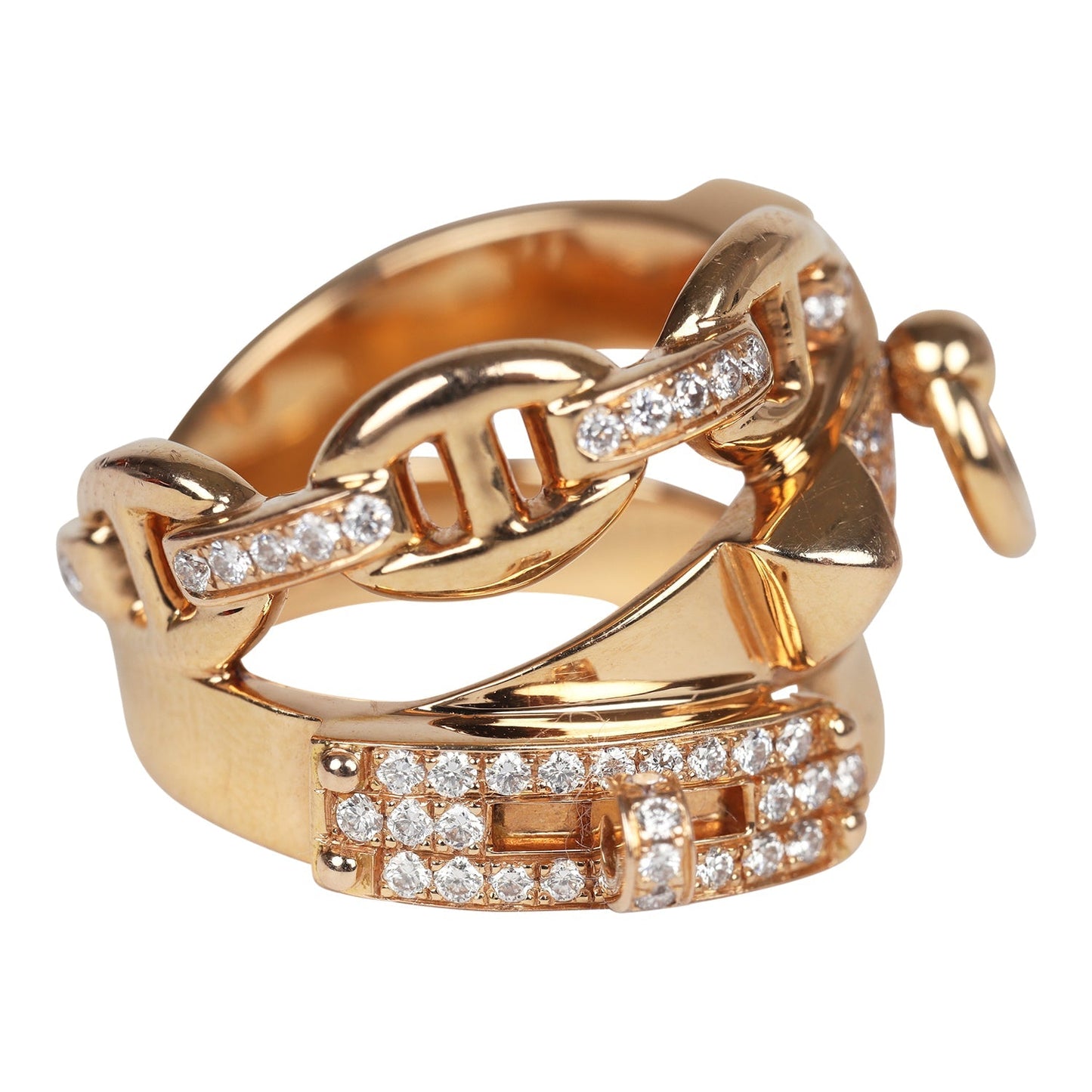 Hermes Alchimie Ring GM 18K Rose Gold and Diamonds