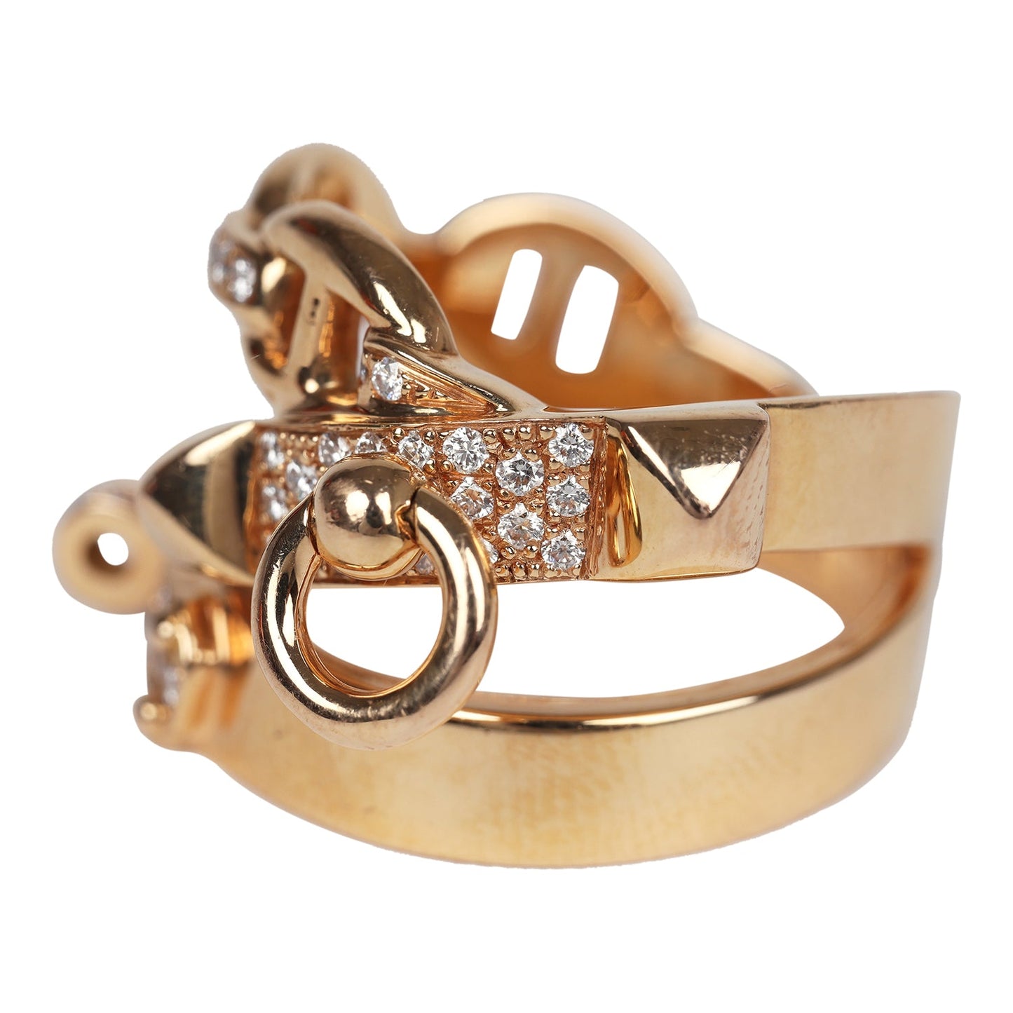 Hermes Alchimie Ring GM 18K Rose Gold and Diamonds