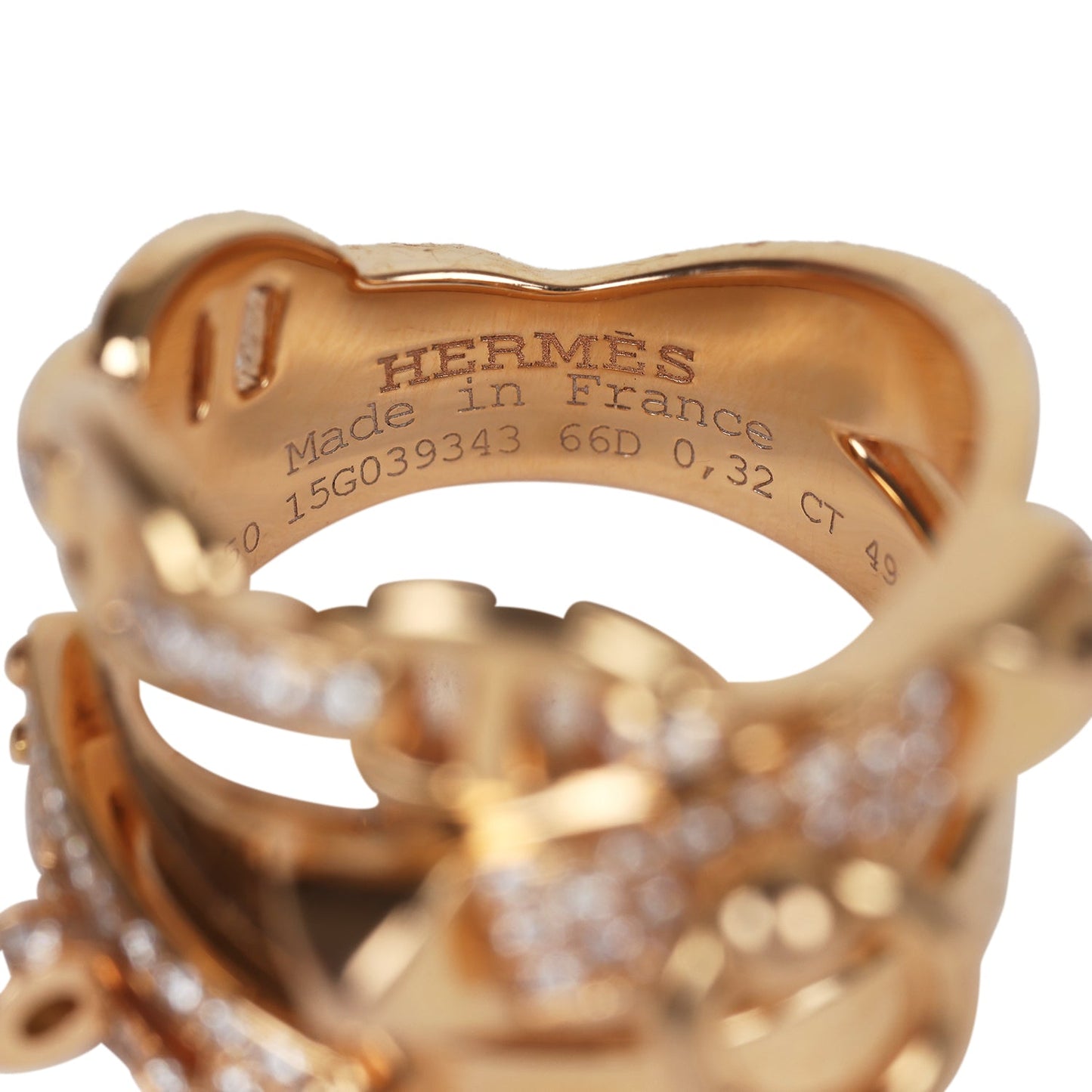 Hermes Alchimie Ring GM 18K Rose Gold and Diamonds