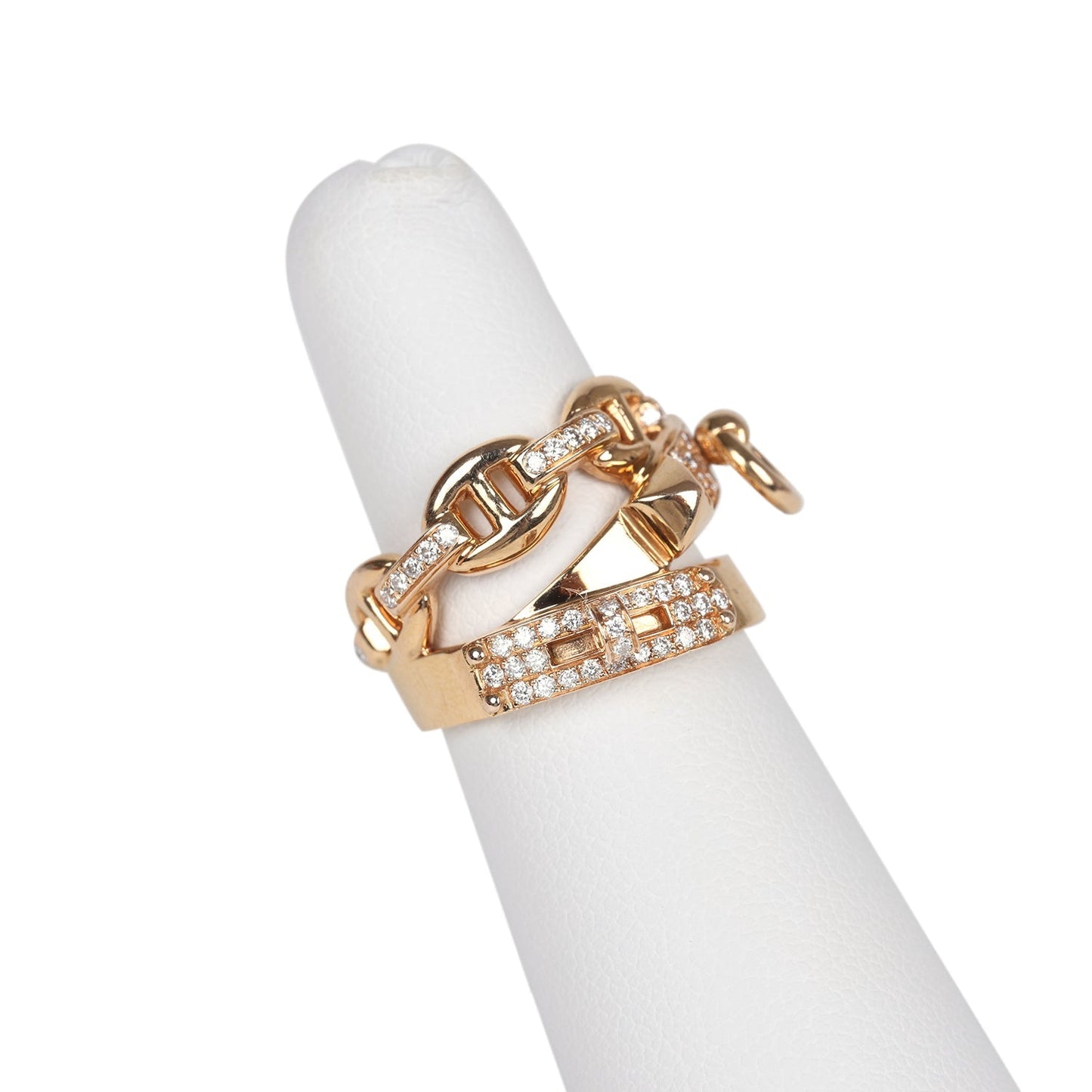 Hermes Alchimie Ring GM 18K Rose Gold and Diamonds