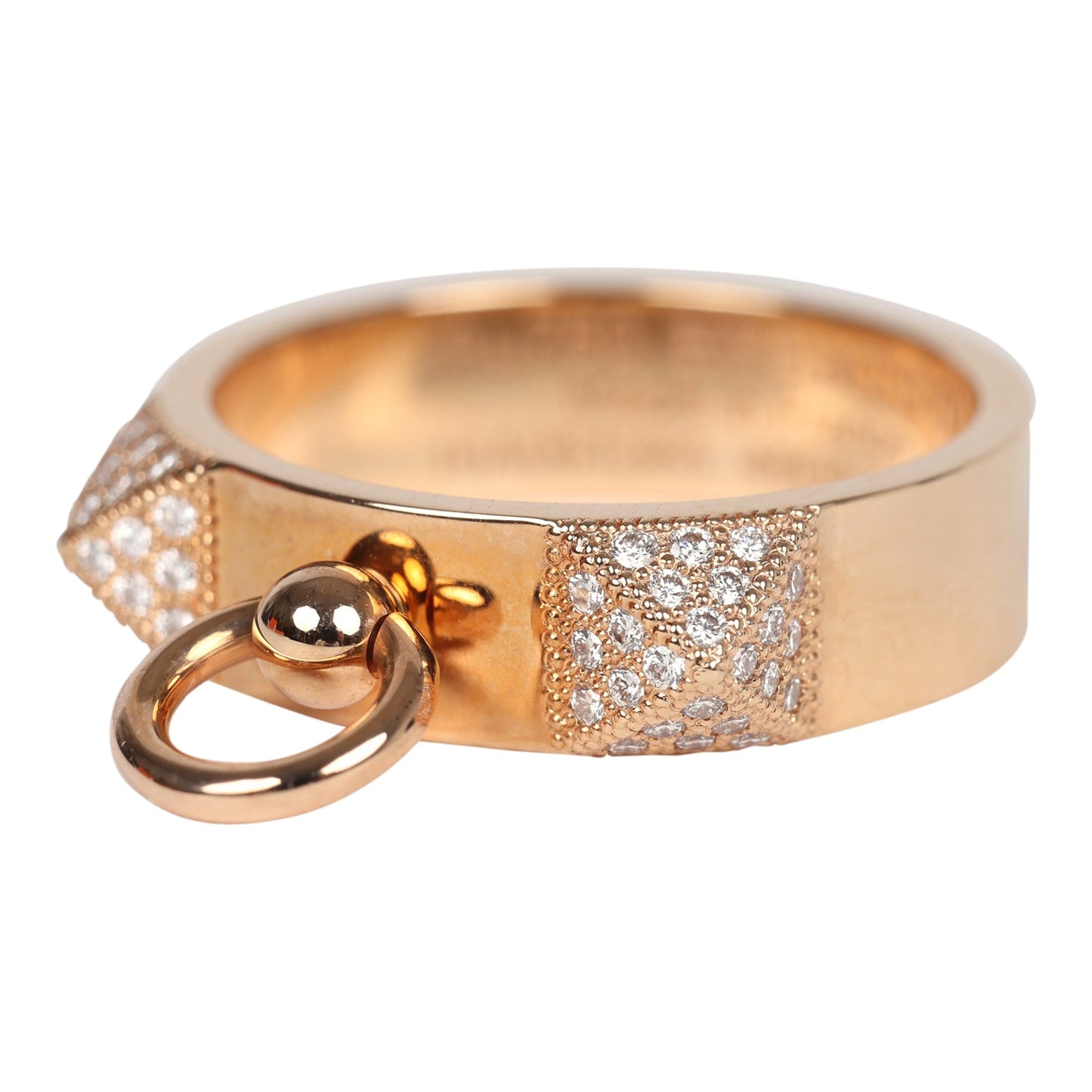 Hermes Collier De Chien Ring PM 18K Rose Gold & Diamonds