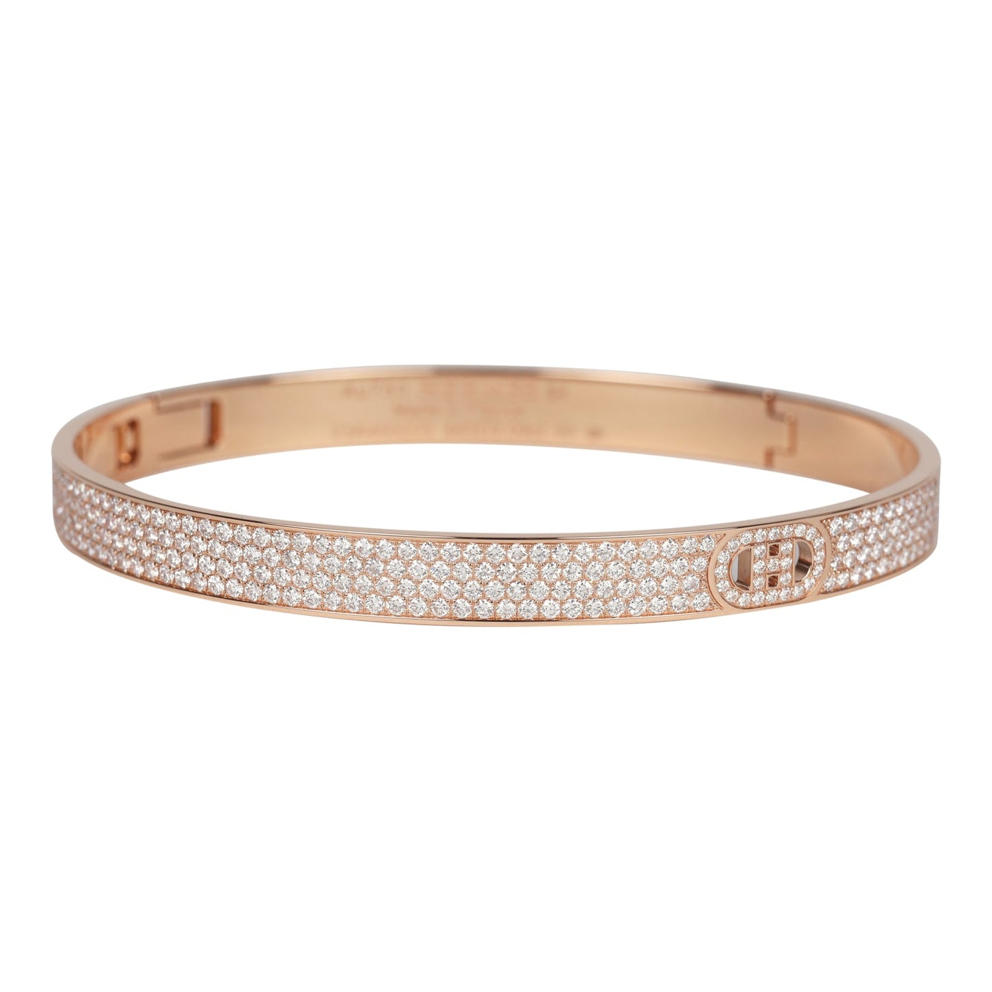 Hermes H D'Ancre Bracelet PM 18K Rose Gold & White Diamonds