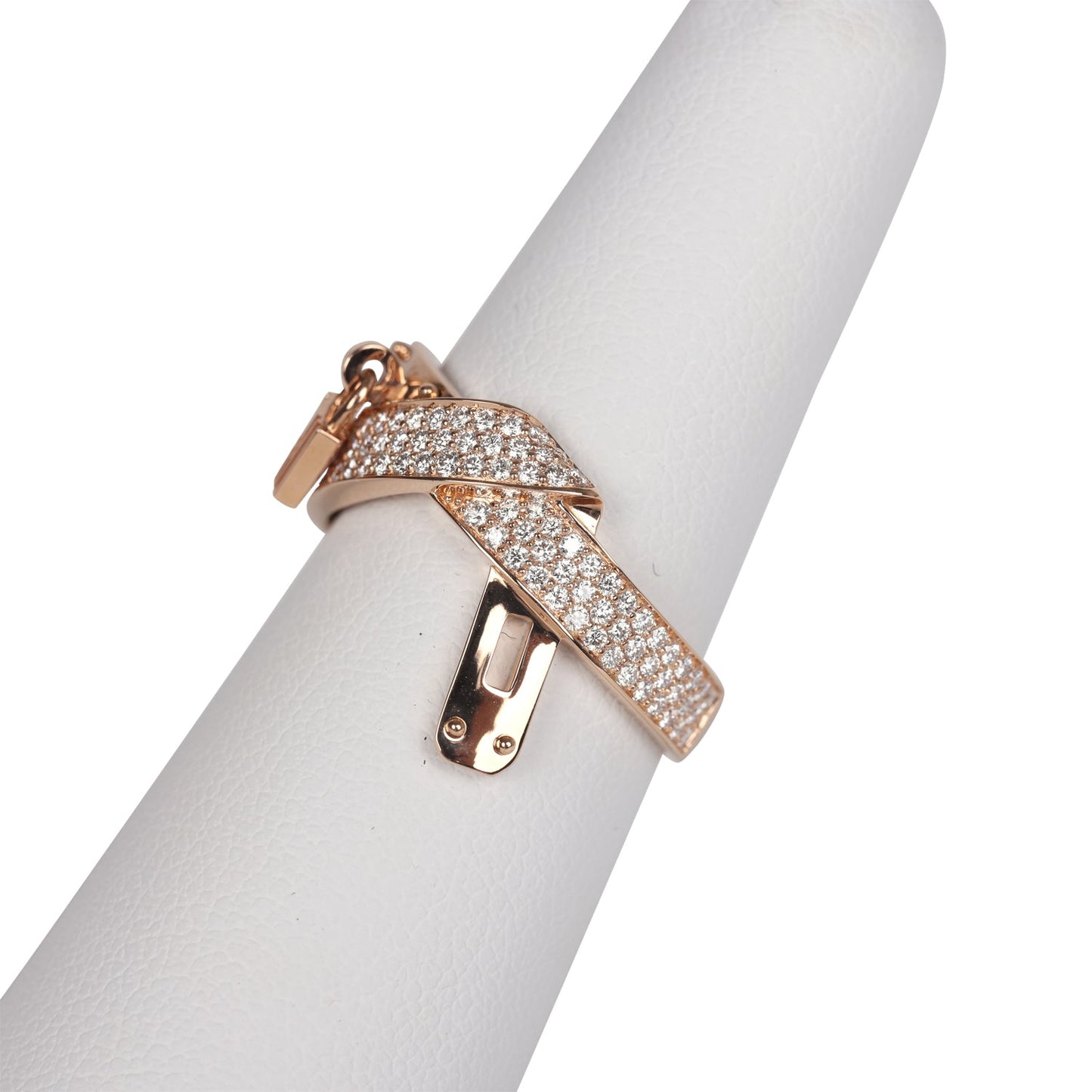 Hermes Kelly Gavroche Ring 18K Rose Gold Hardware & Diamonds