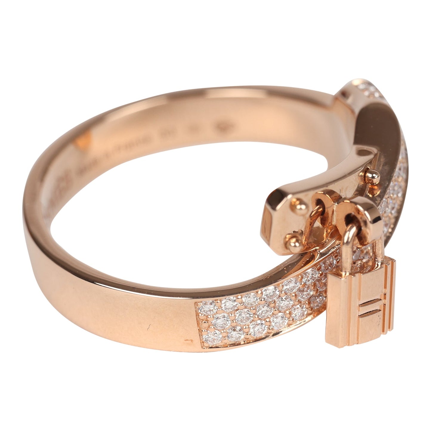 Hermes Kelly Gavroche Ring 18K Rose Gold Hardware & Diamonds