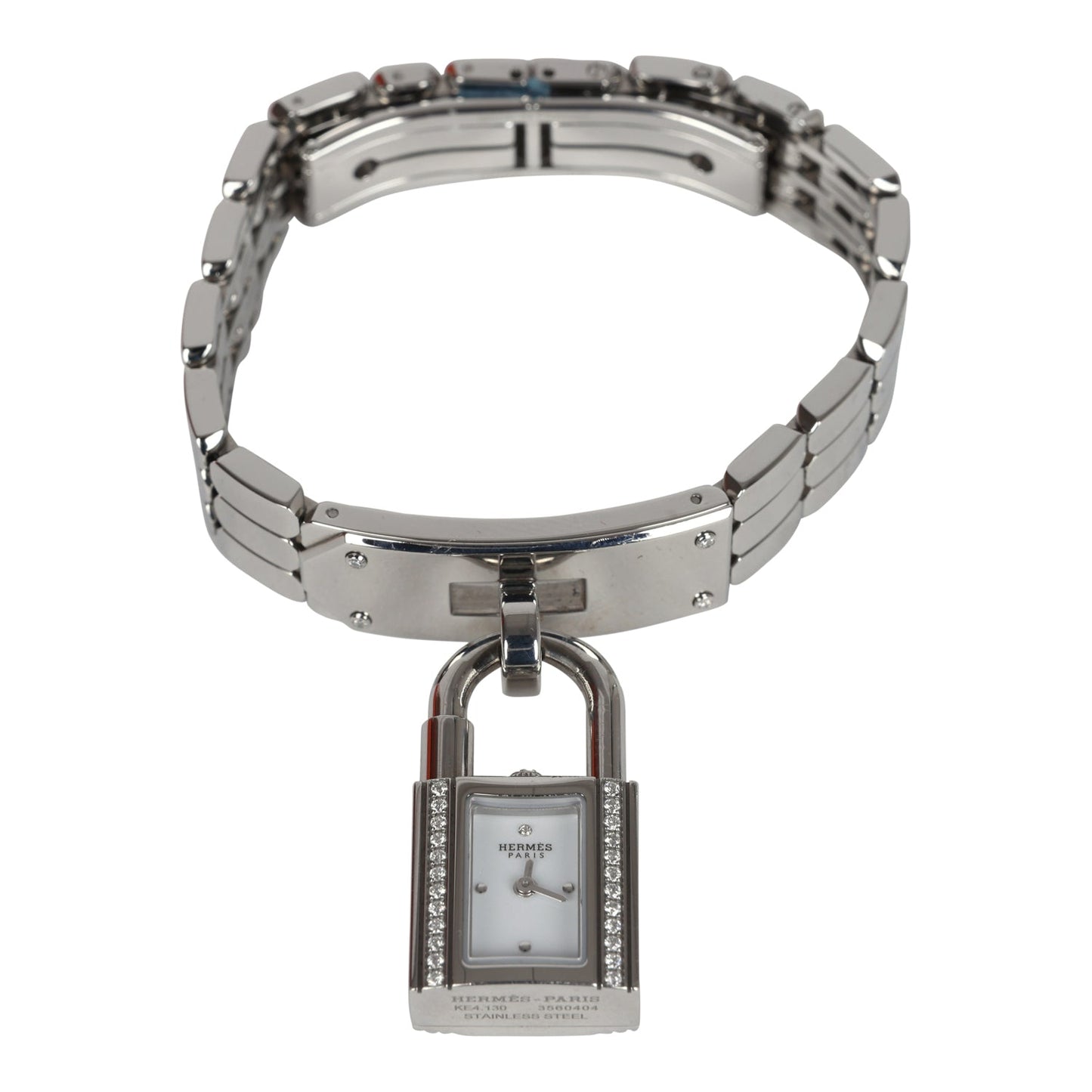 Hermes Mini Kelly Watch Stainless Steel Hardware & Diamonds
