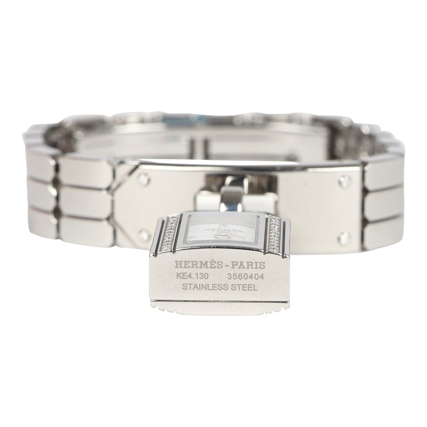 Hermes Mini Kelly Watch Stainless Steel Hardware & Diamonds