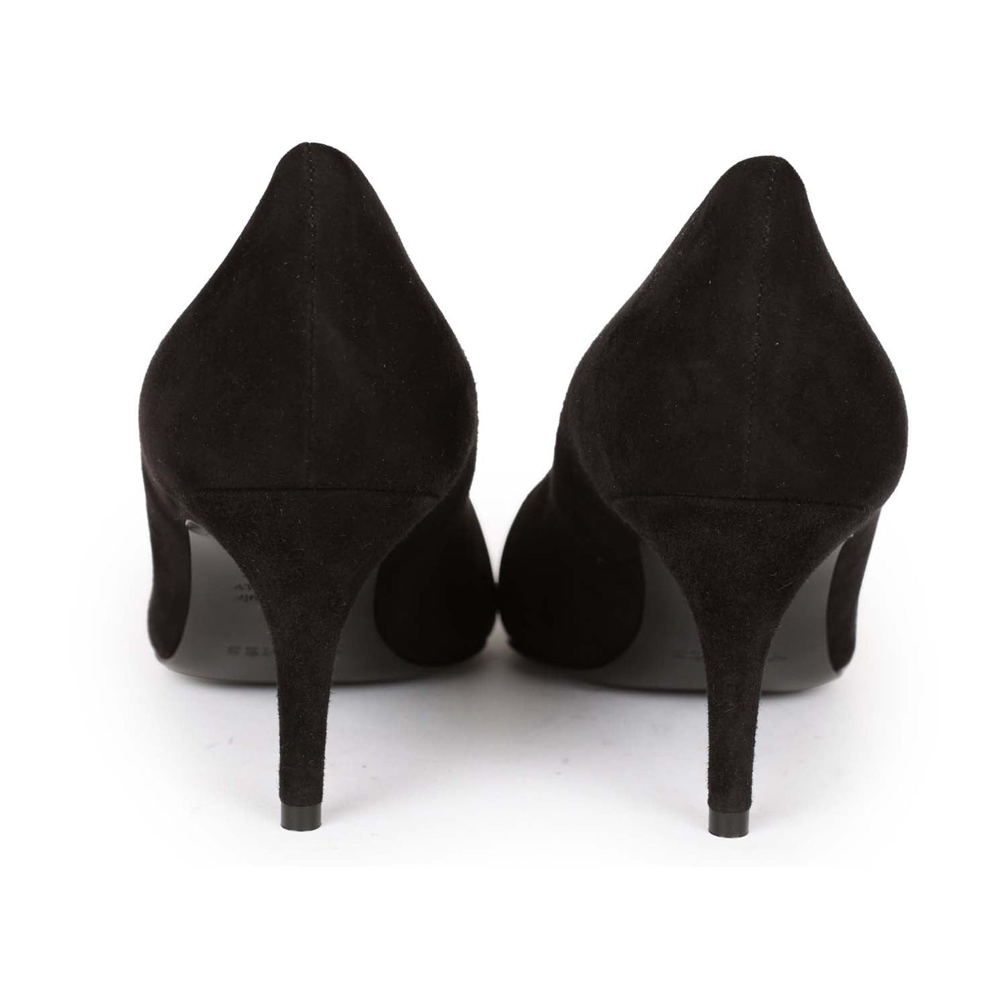 Hermes Blush Pump Black Suede Rose Gold Hardware 38