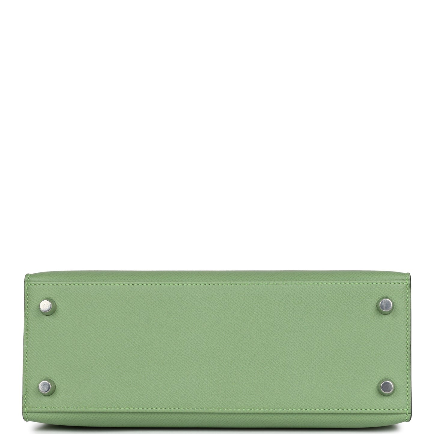 Hermes Special Order (HSS) Kelly Sellier 25 Vert Criquet Verso Epsom Palladium Hardware