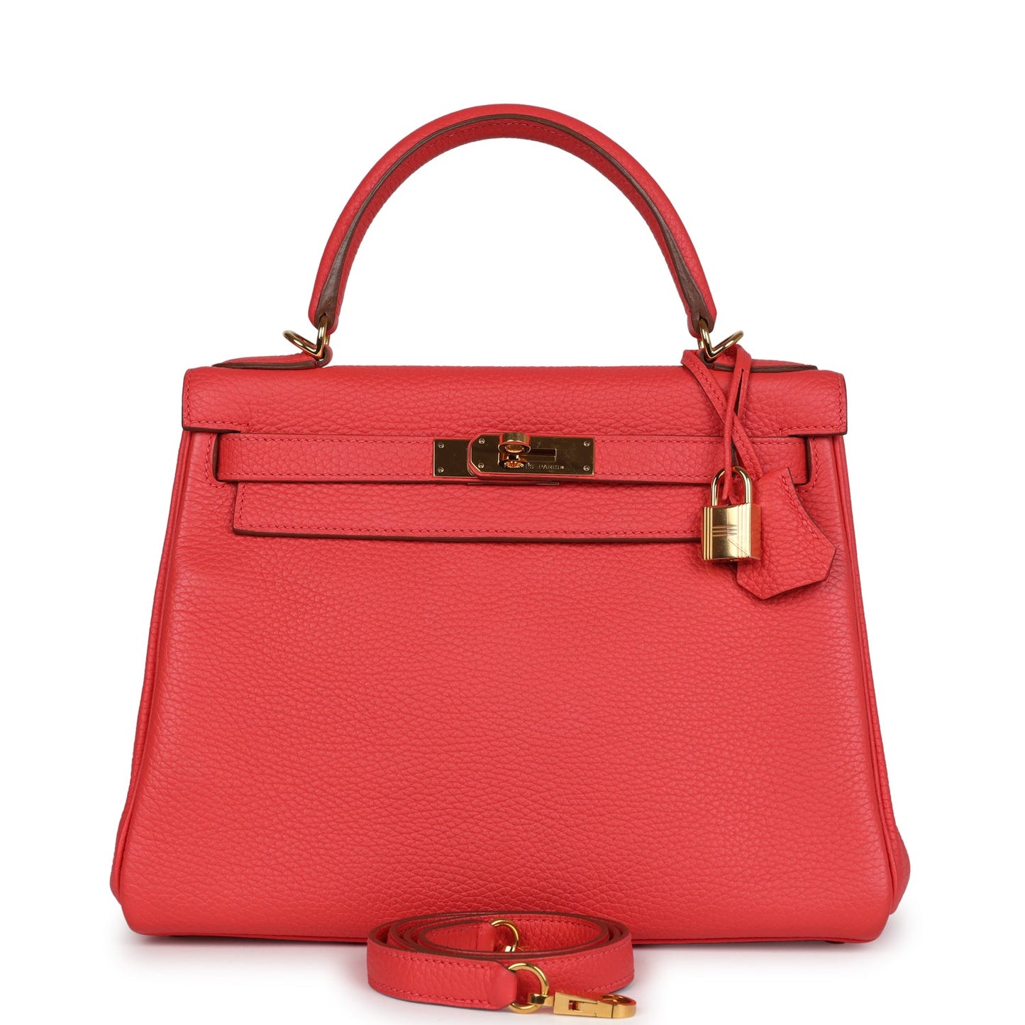 Hermes Kelly Retourne 28 Rose Jaipur Clemence Gold Hardware
