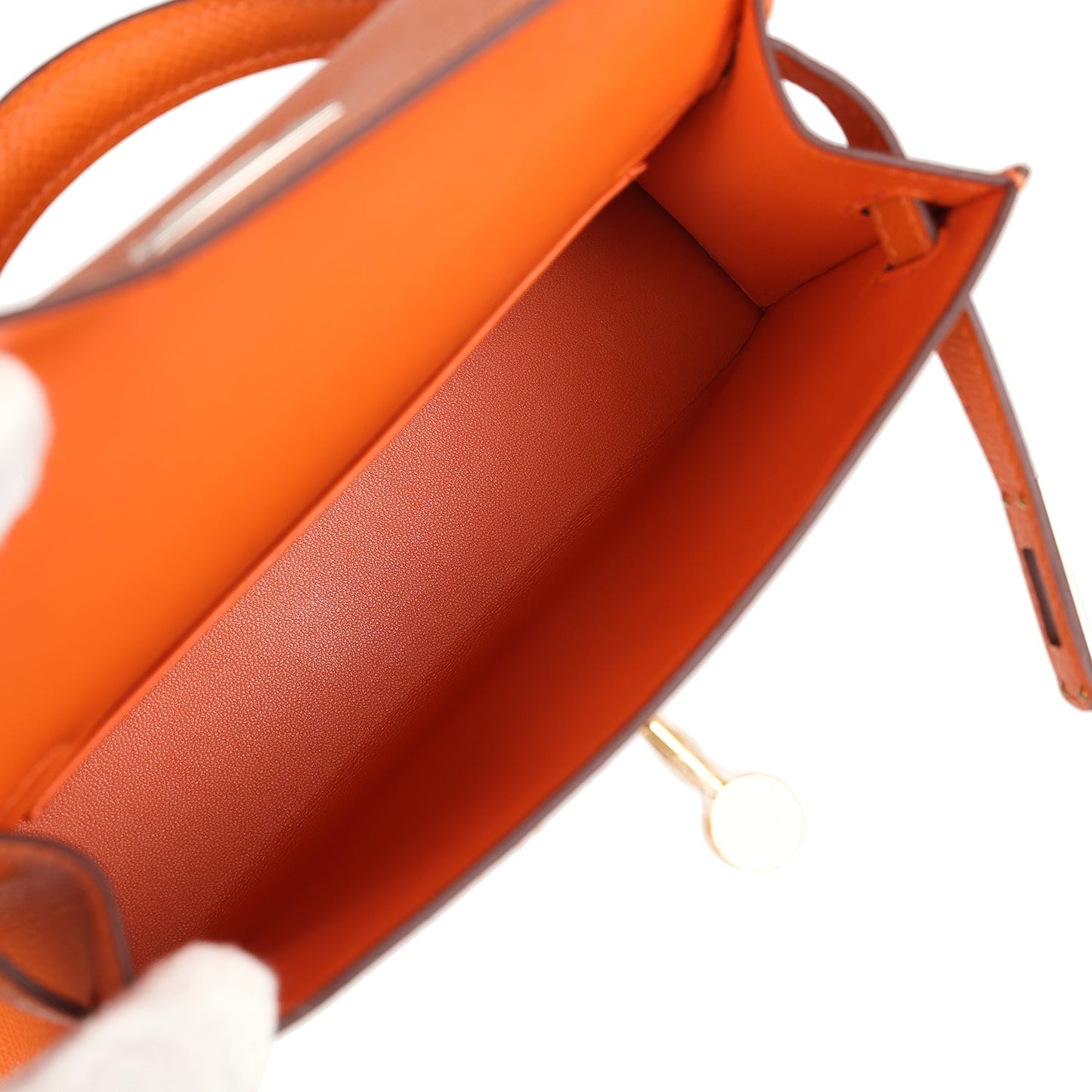 Hermes Kelly Sellier 20 Orange Epsom Electrum Hardware
