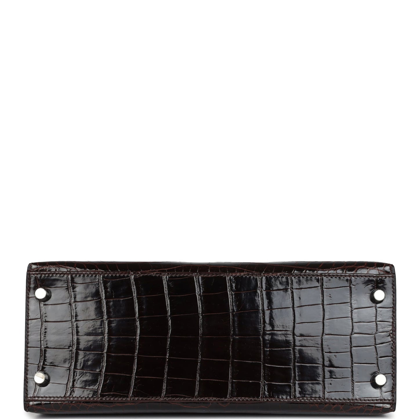 Hermes Kelly Sellier 28 Cocoan Shiny Niloticus Crocodile Palladium Hardware
