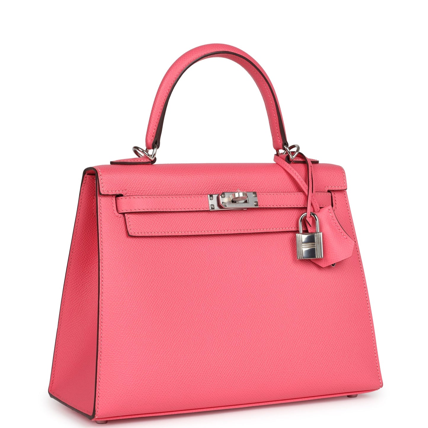 Hermes Kelly Sellier 25 Rose Azalee Epsom Palladium Hardware