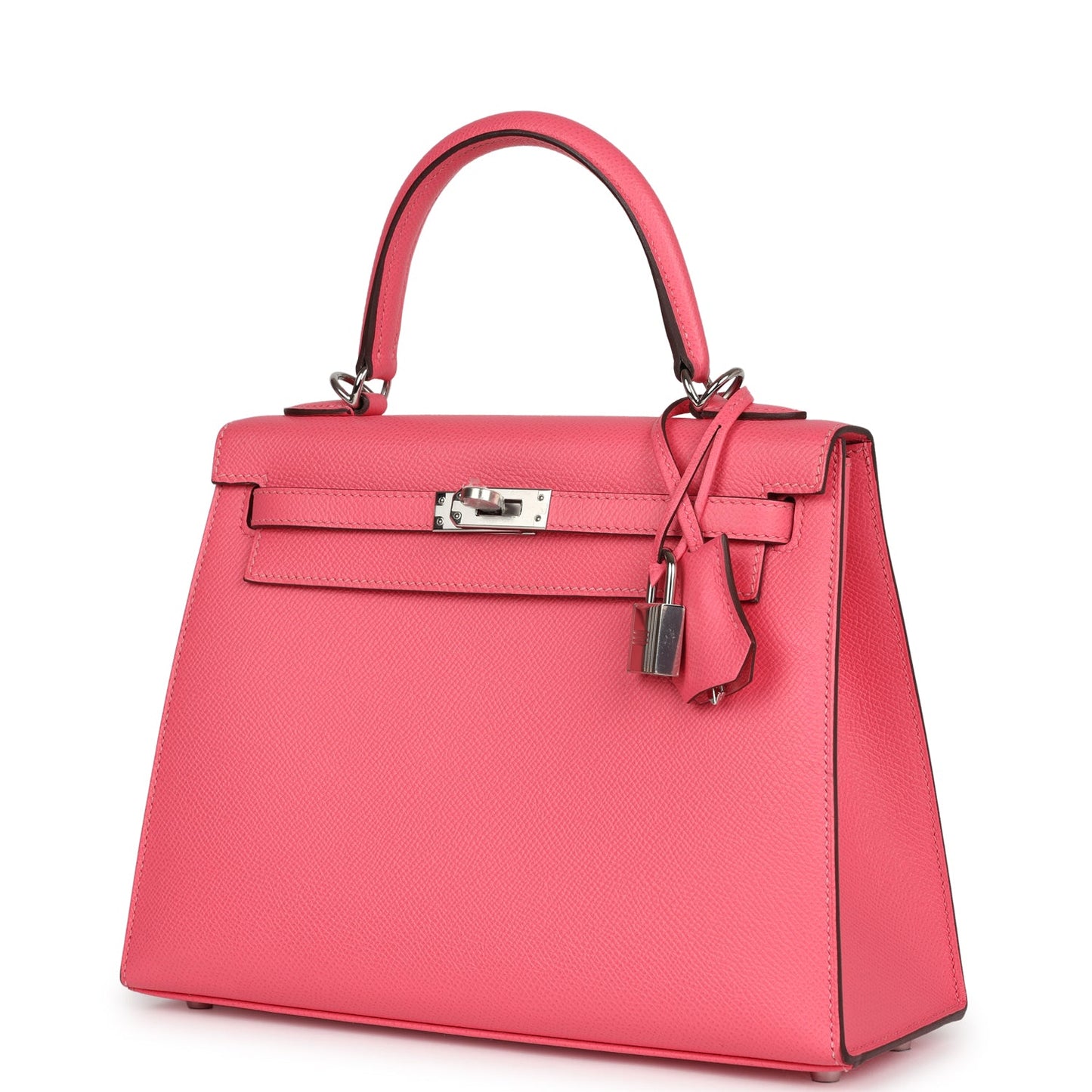 Hermes Kelly Sellier 25 Rose Azalee Epsom Palladium Hardware