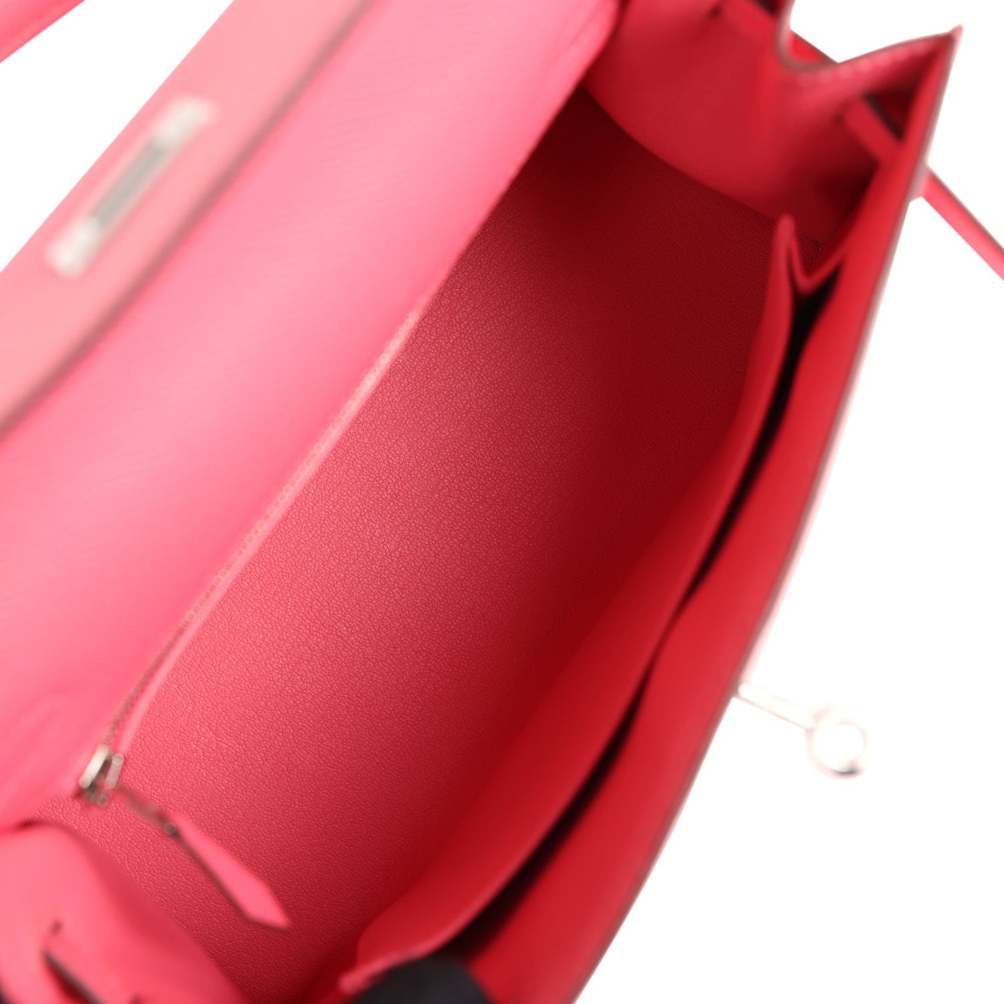 Hermes Kelly Sellier 25 Rose Azalee Epsom Palladium Hardware