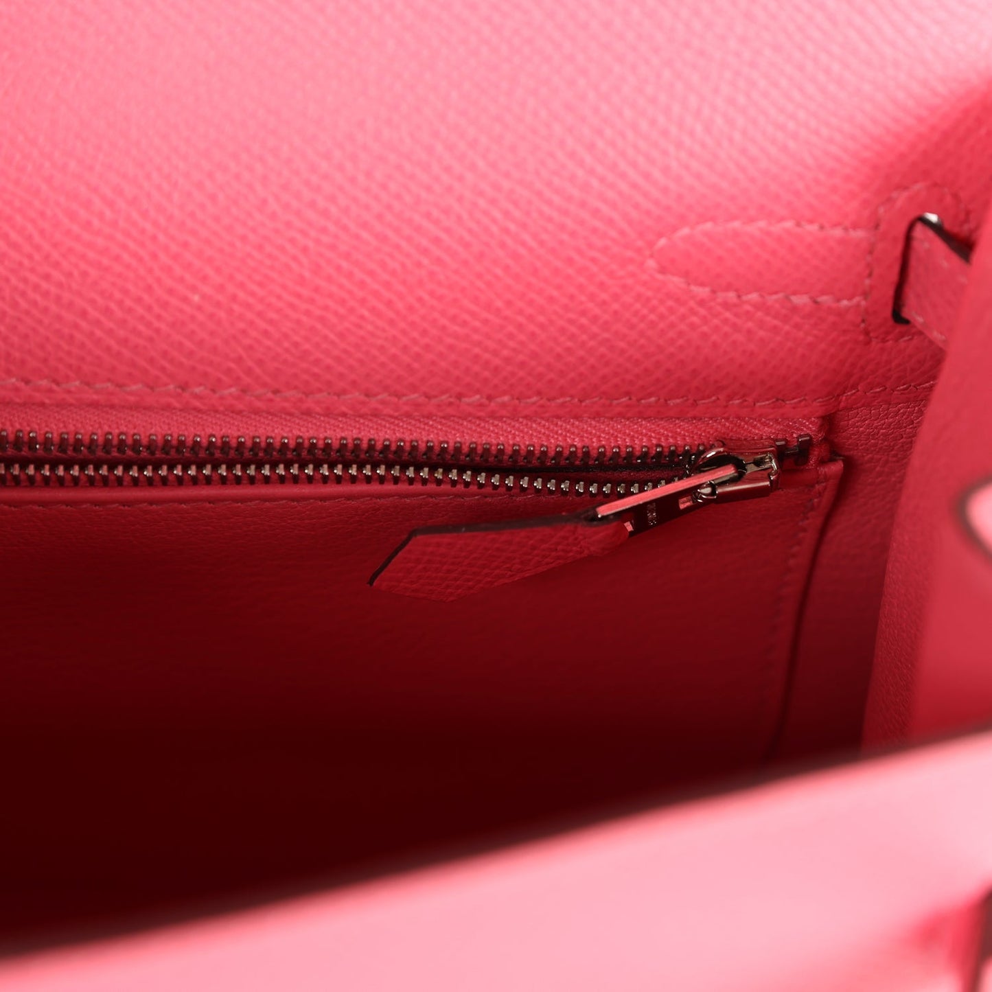 Hermes Kelly Sellier 25 Rose Azalee Epsom Palladium Hardware