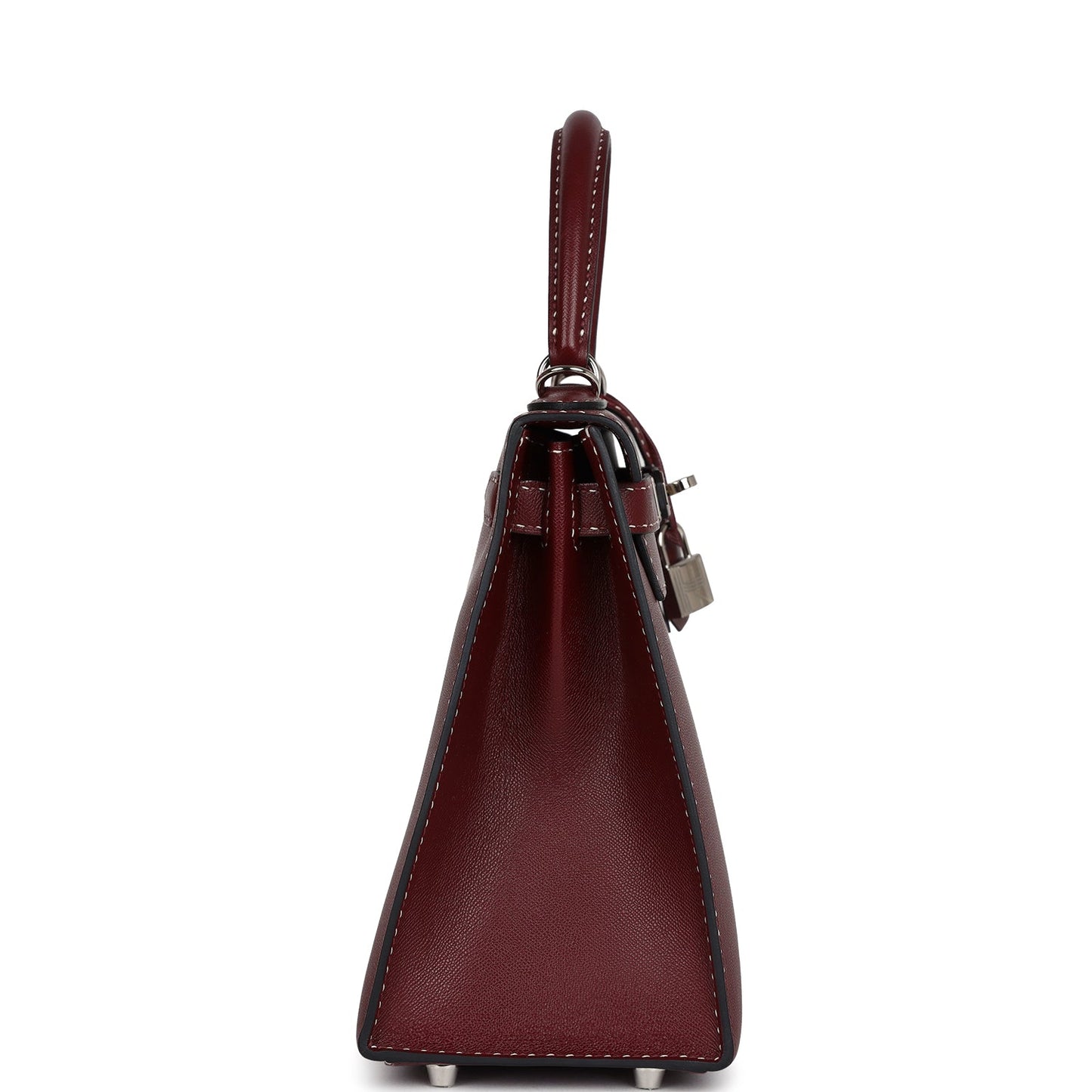 Hermes "Miss You" Kelly Sellier 28 Rouge H Monsieur Palladium Hardware