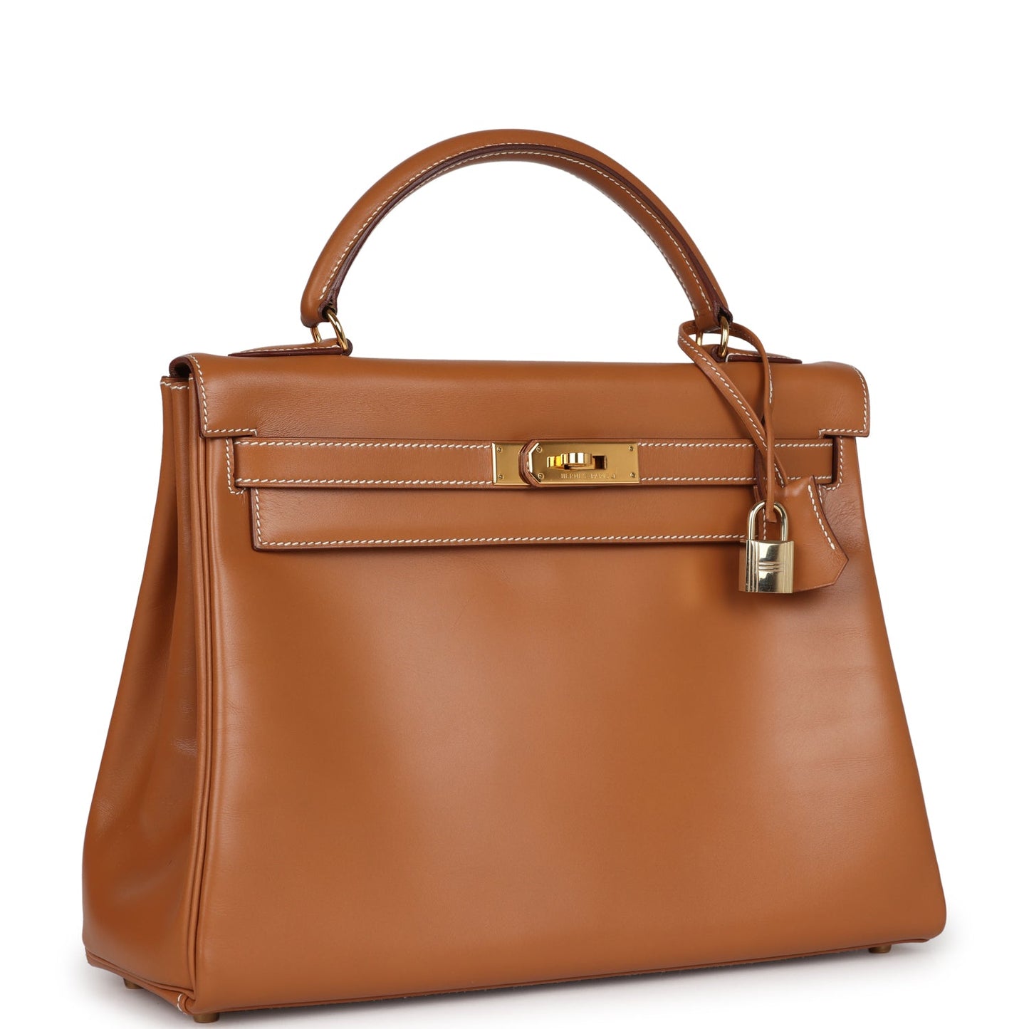 Vintage Hermes Kelly Retourne 32 Naturel Sable Chamonix Gold Hardware