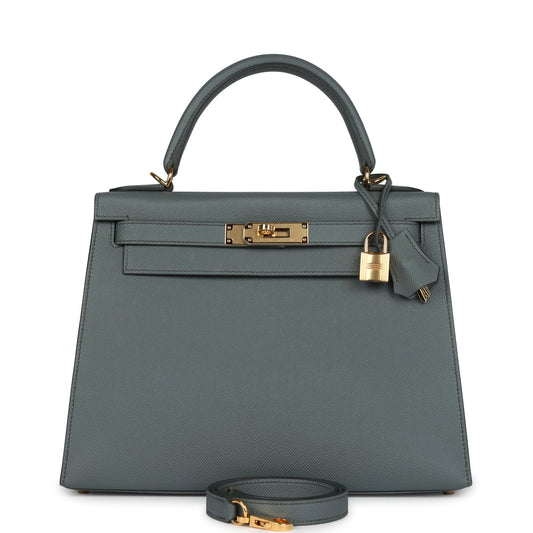 Hermes Kelly Sellier 28 Vert Amande Epsom Gold Hardware