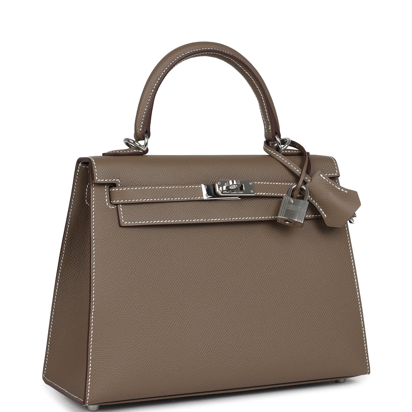 Hermes Kelly Sellier 25 Etoupe Epsom Palladium Hardware