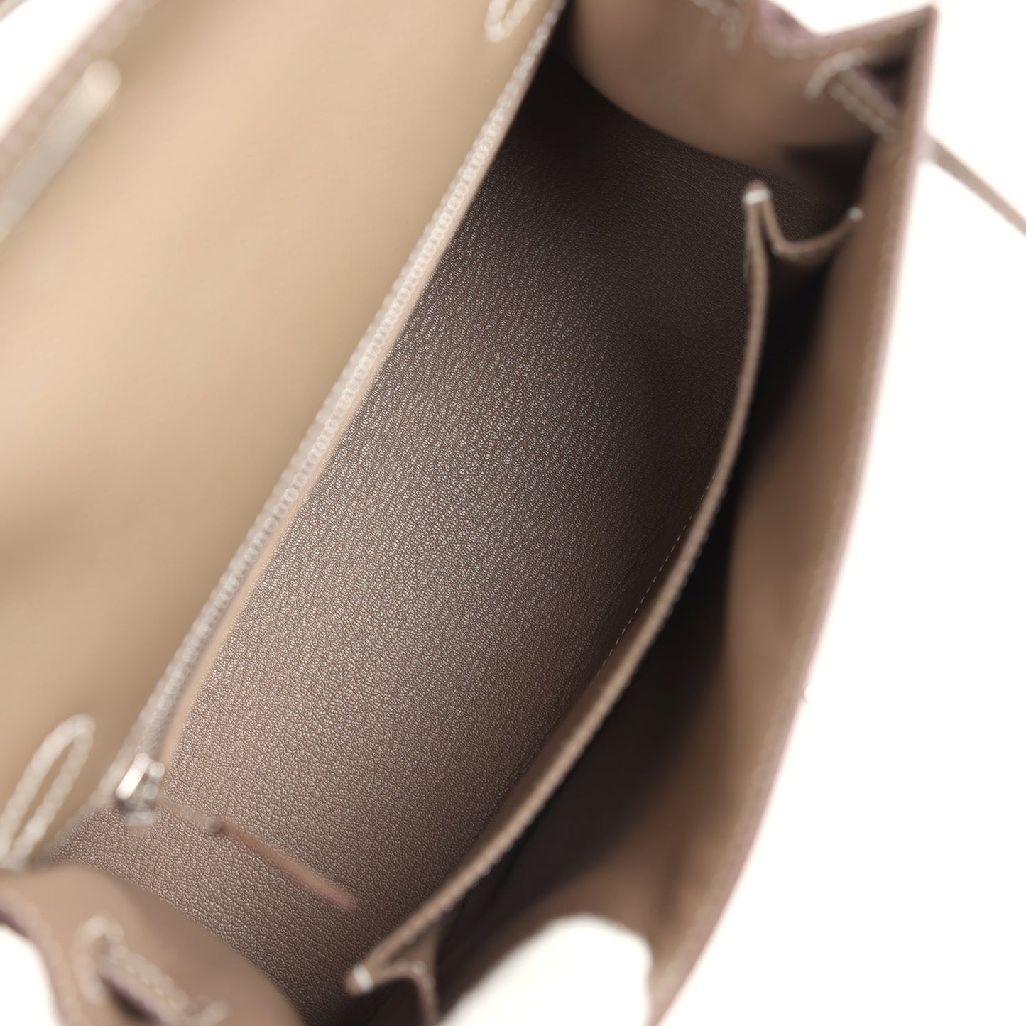 Hermes Kelly Sellier 25 Etoupe Epsom Palladium Hardware