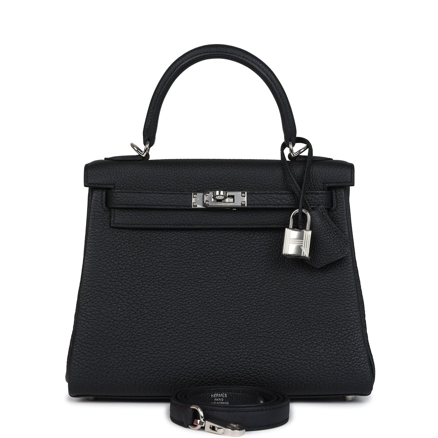 Hermes Kelly Retourne 28 Black Togo Palladium Hardware