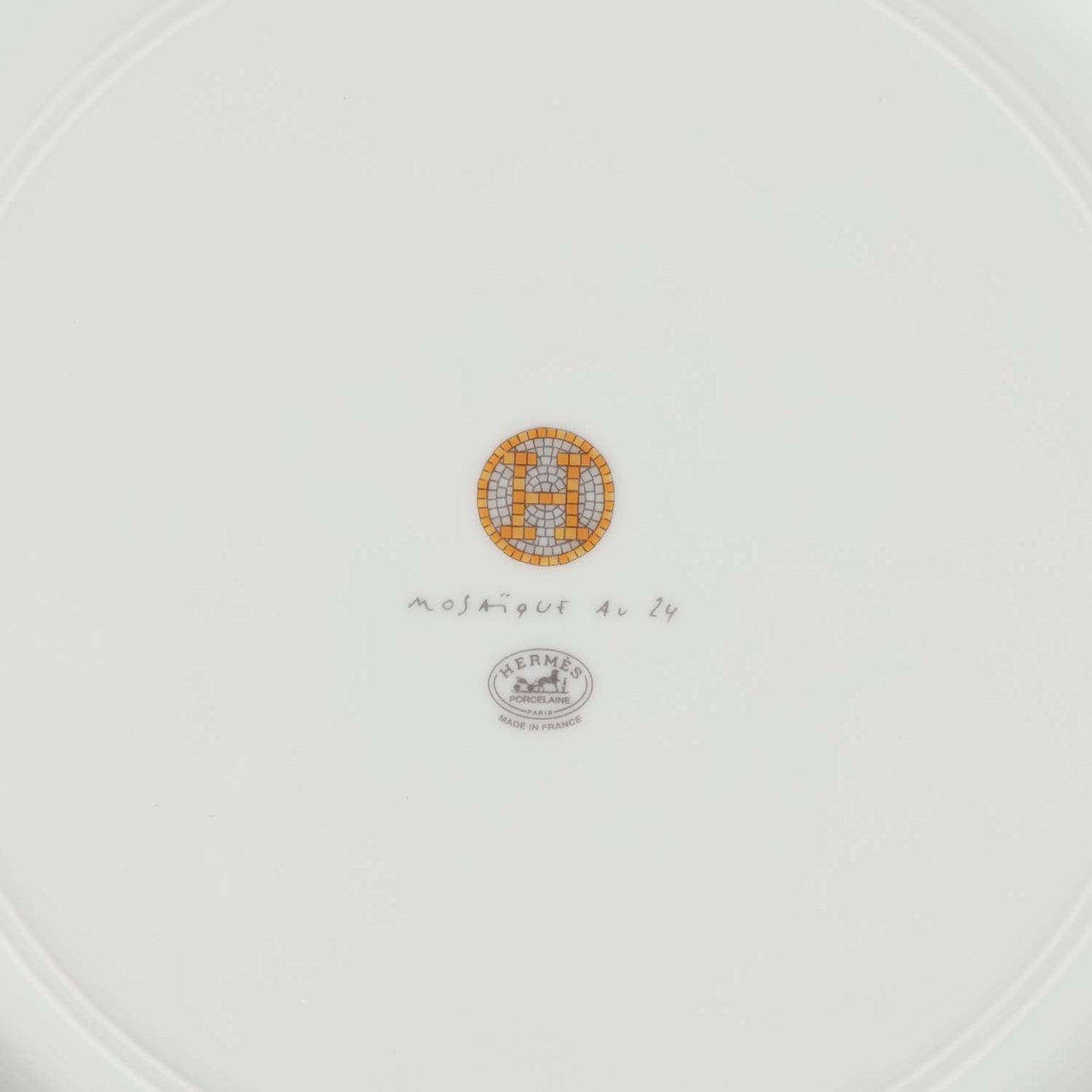 Hermes "Mosaique Au 24" Gold Porcelain Presentation Plate Set