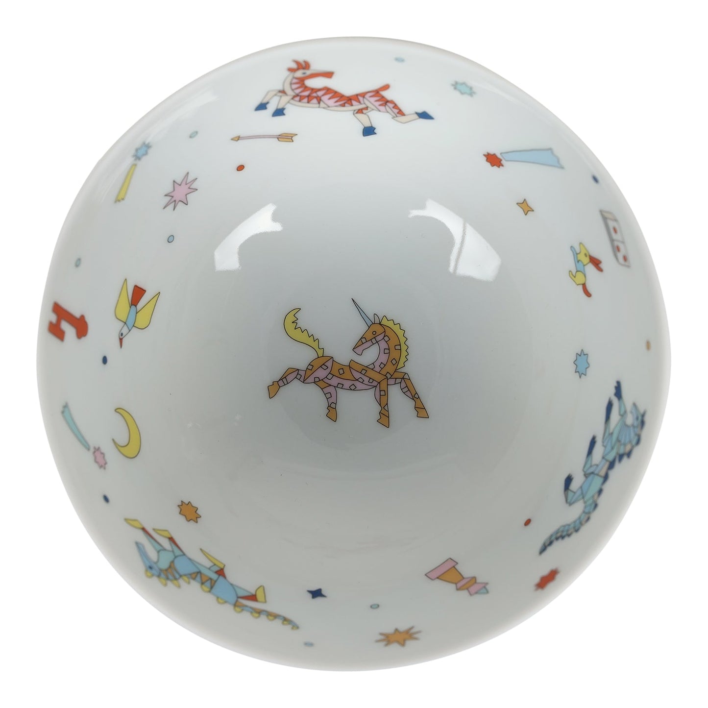 Hermes Epopee Set of 4 White Multicolor Porcelain Tableware Set