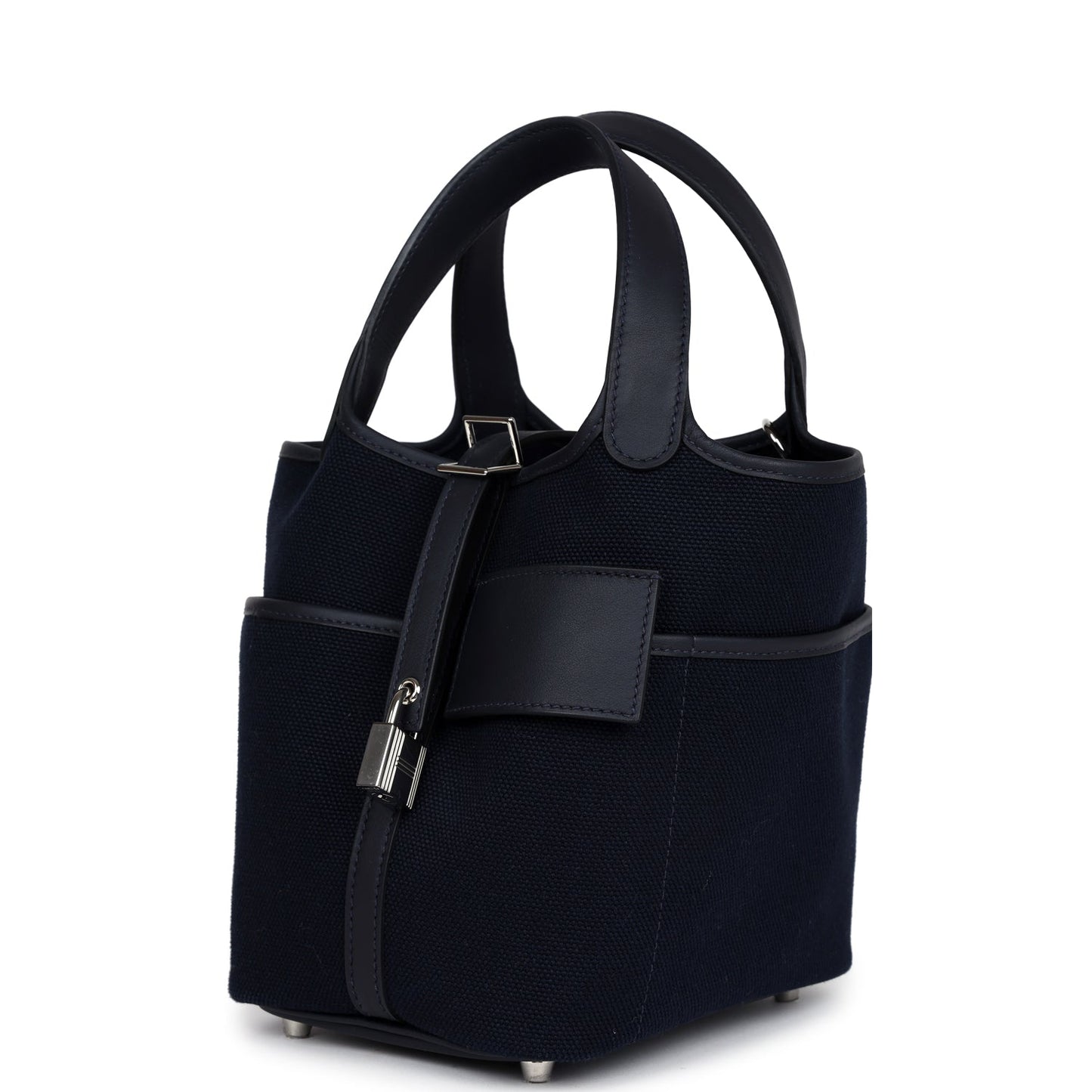 Hermes Picotin Cargo 18 Caban Swift and Black Toile Canvas Palladium Hardware