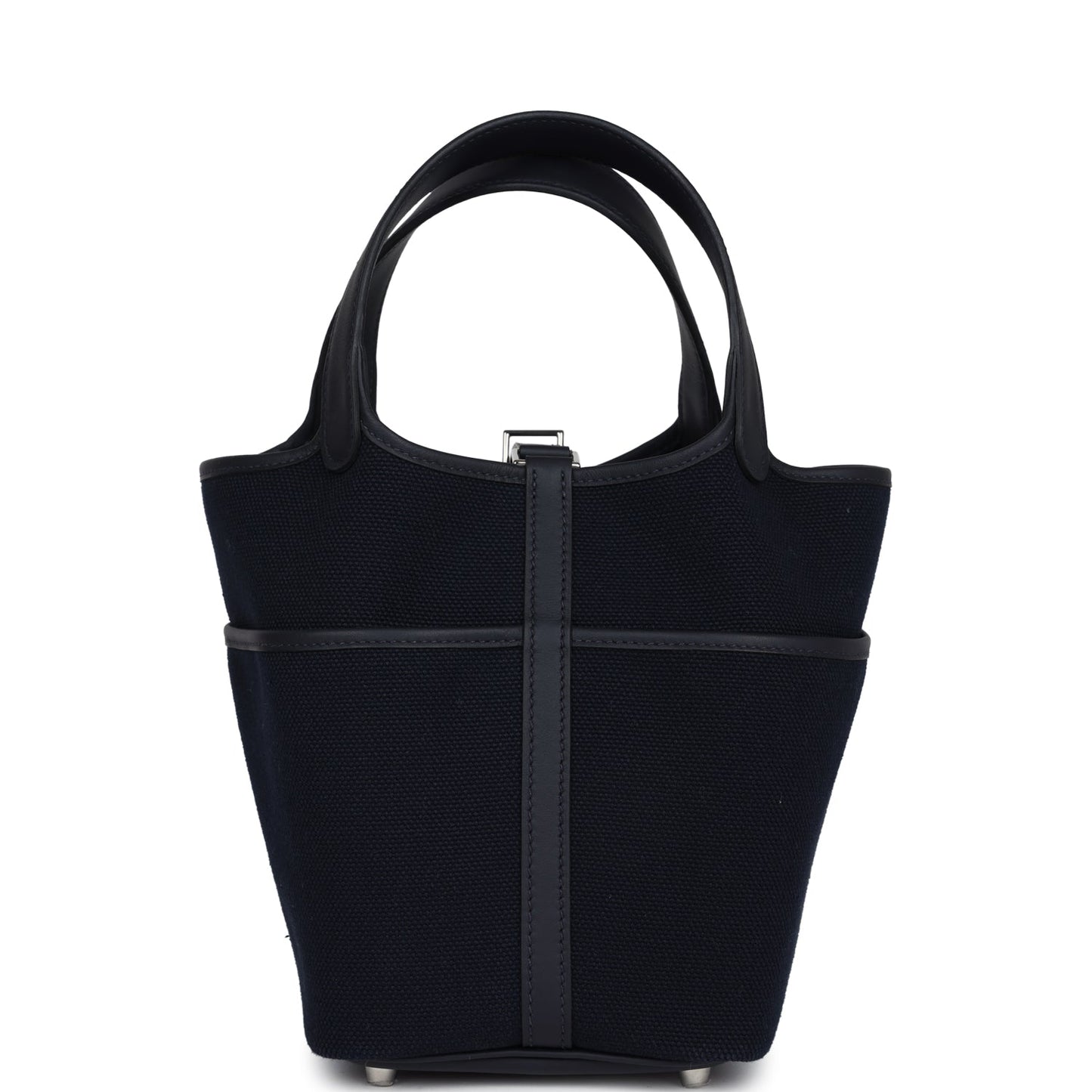 Hermes Picotin Cargo 18 Caban Swift and Black Toile Canvas Palladium Hardware