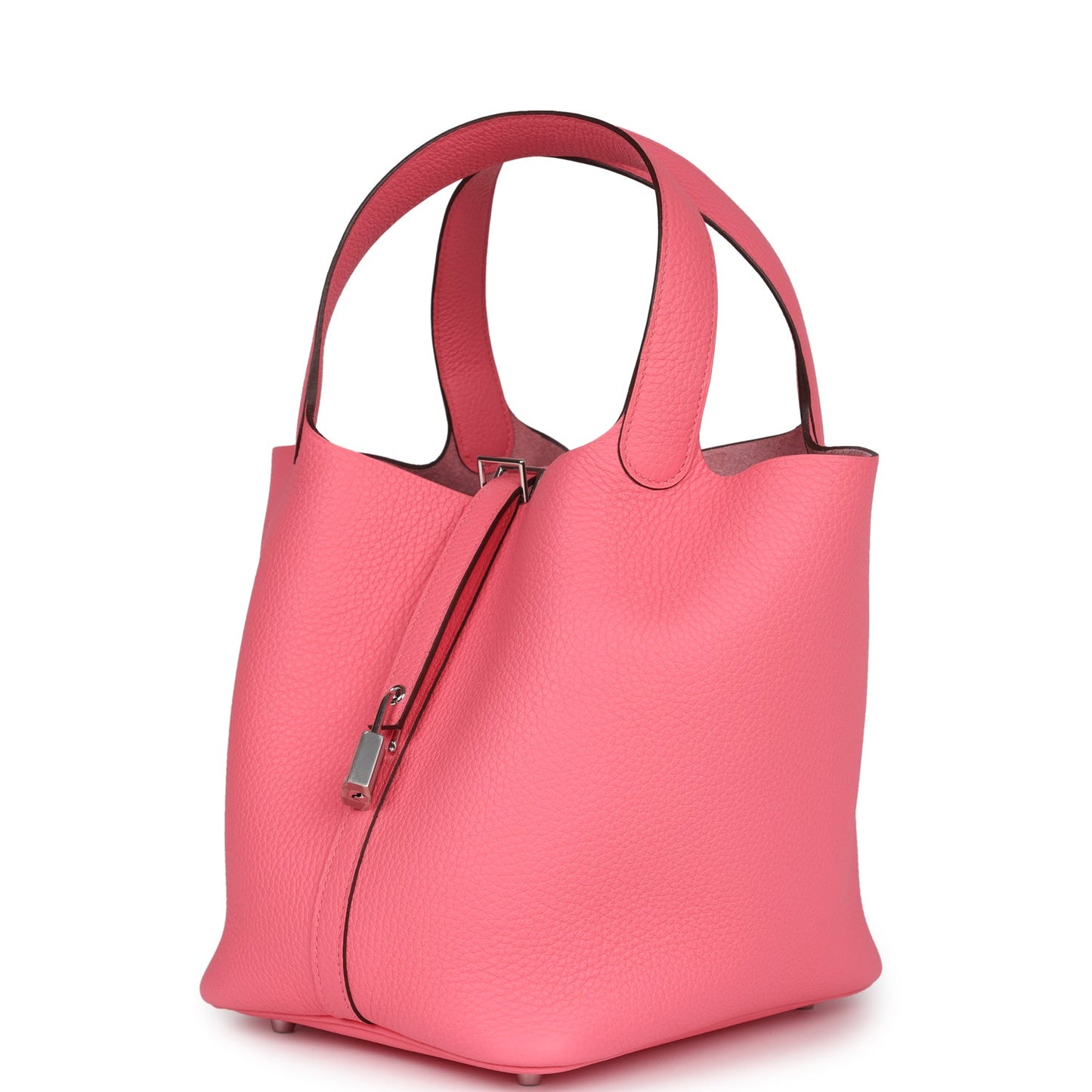 Hermes Picotin Lock 22 Rose Azalee Clemence Palladium Hardware