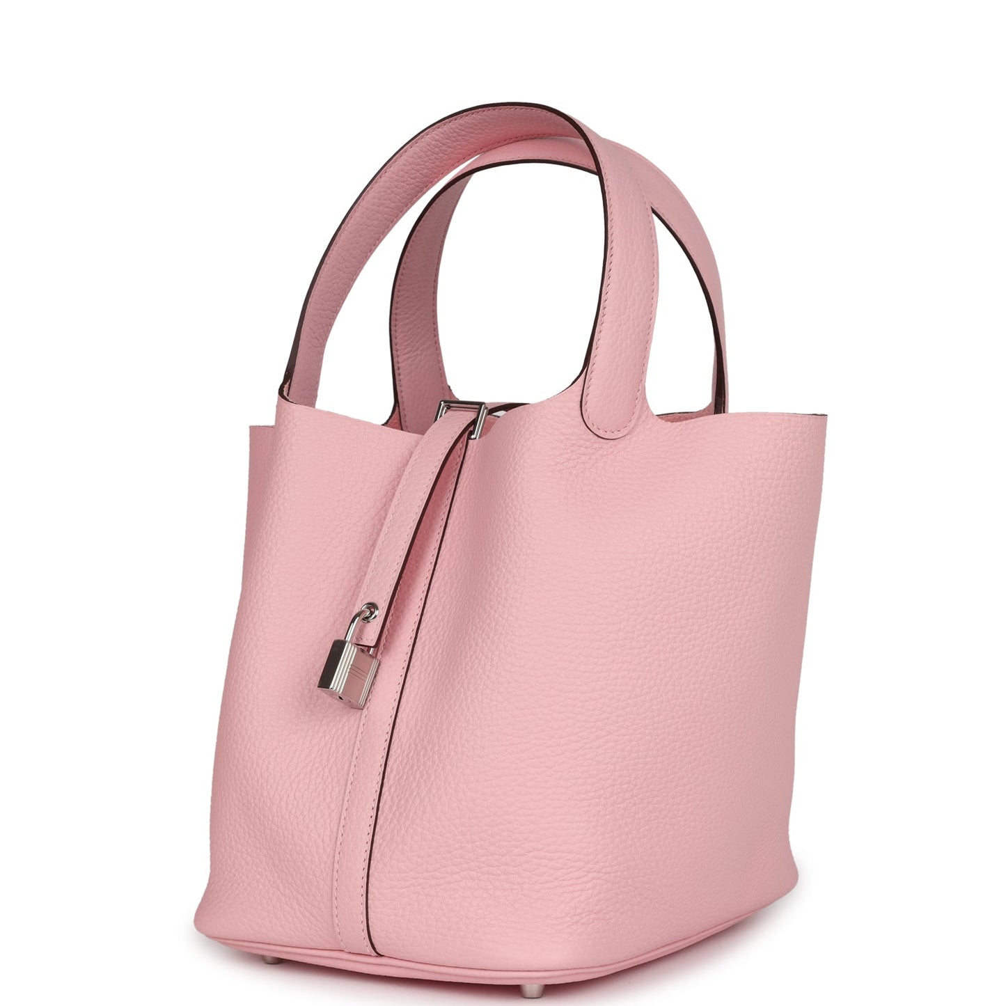 Hermes Picotin Lock 22 Rose Azalee Clemence Palladium Hardware