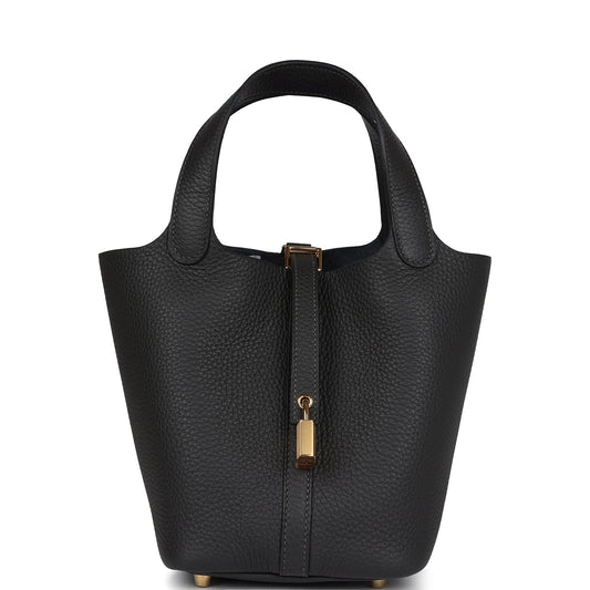 Hermes Picotin Lock 18 Dark Bronze Clemence Gold Hardware