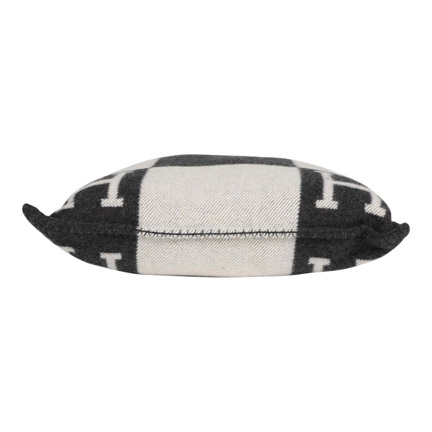 Hermes "Avalon" Ecru and Gris Fonce Signature H Cushion PM Single