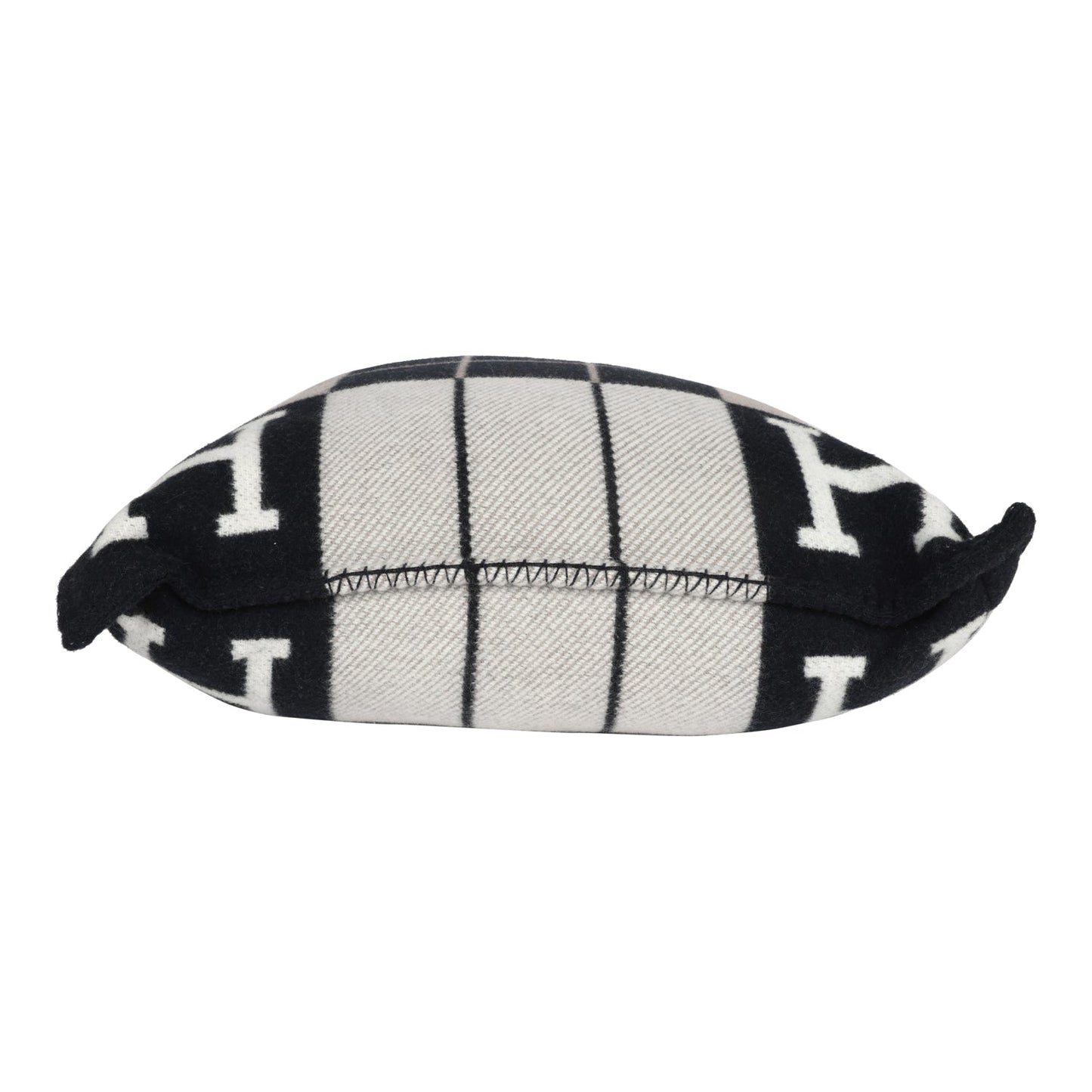 Hermes "Avalon III" Signature H Cushion PM Ecru and Gris Fonce Set