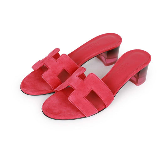 Hermes Oasis Sandals Rose Framboise Gradient Heels 35