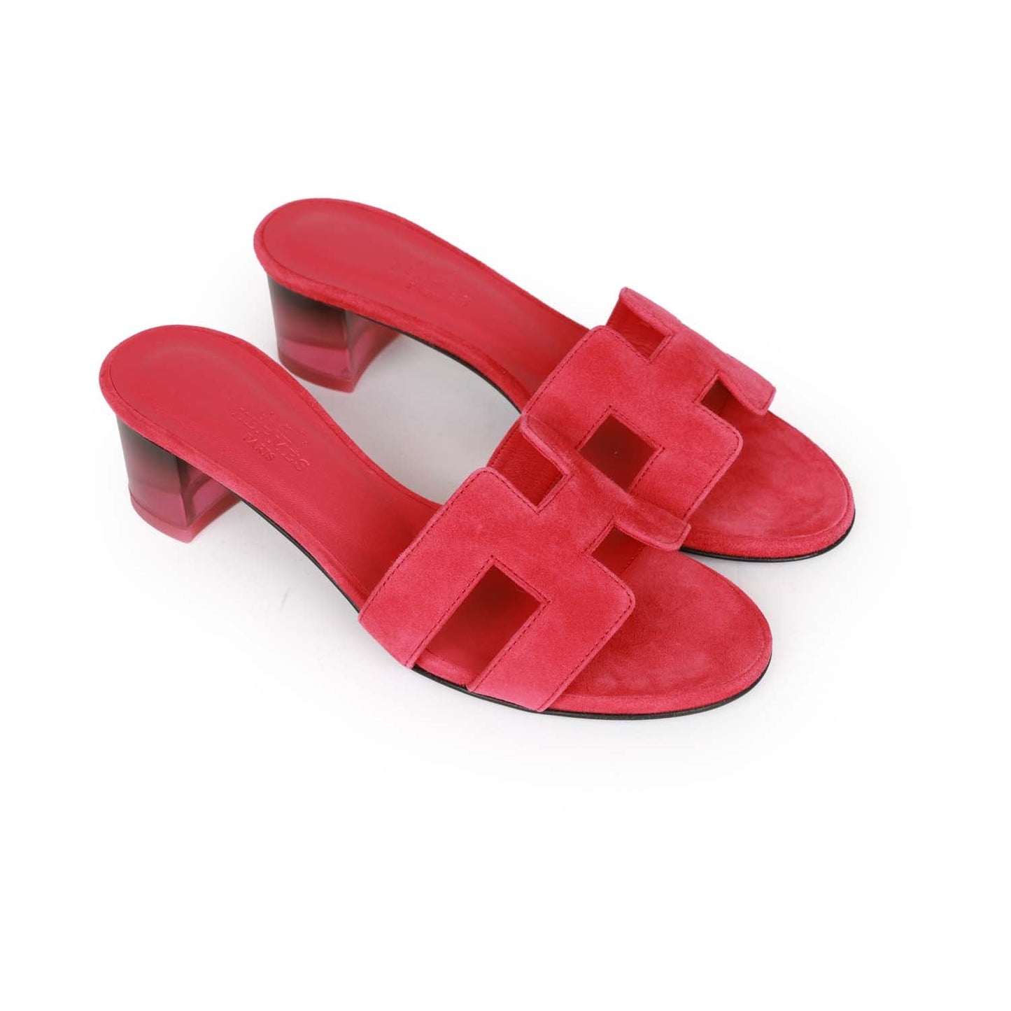 Hermes Oasis Sandals Rose Framboise Gradient Heels 35