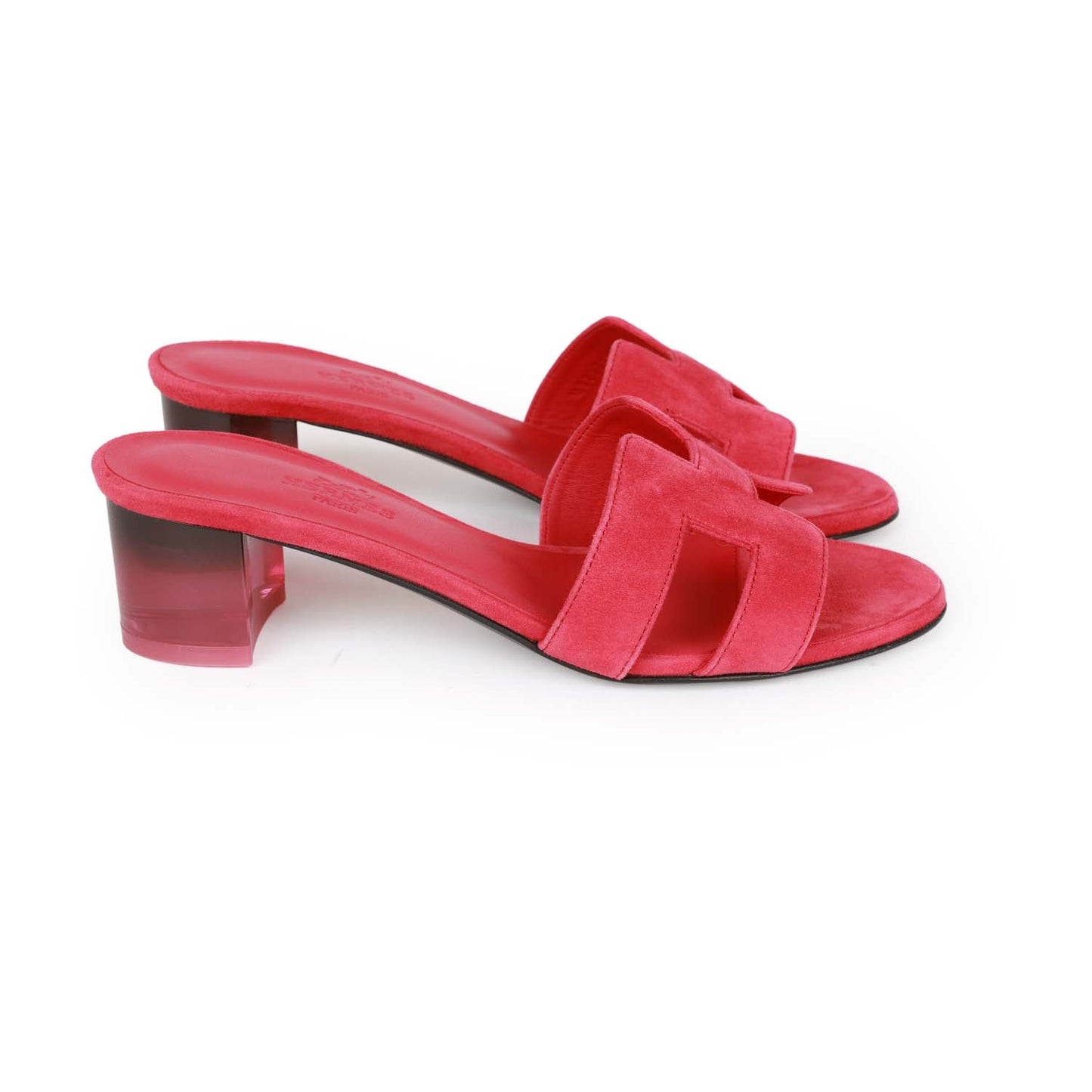 Hermes Oasis Sandals Rose Framboise Gradient Heels 35