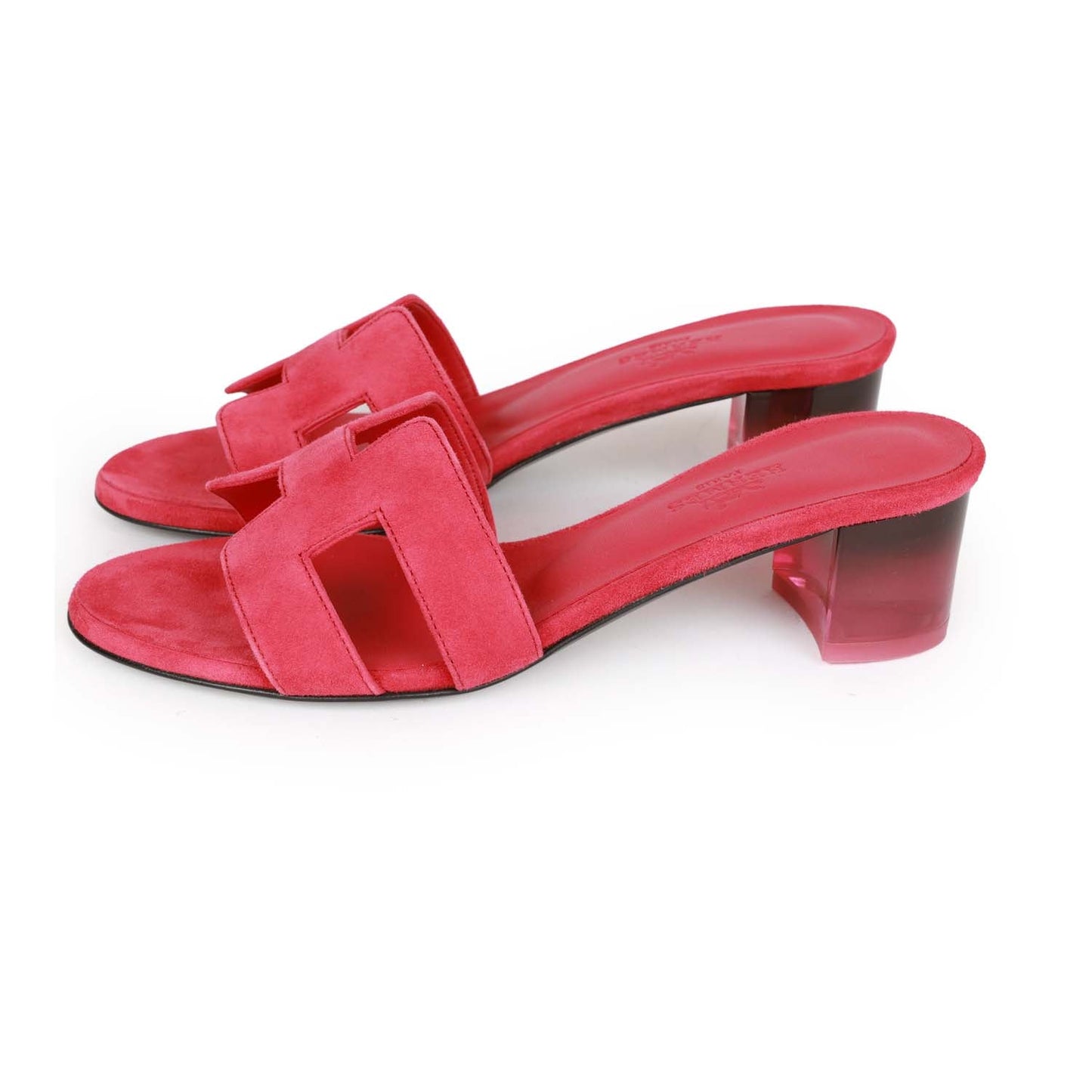 Hermes Oasis Sandals Rose Framboise Gradient Heels 35
