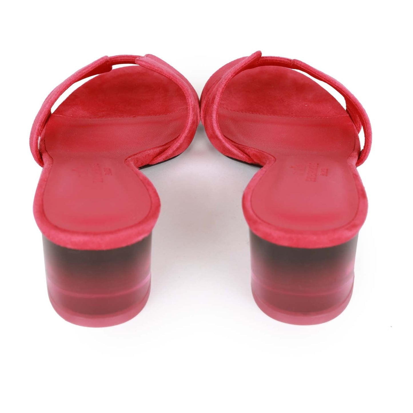 Hermes Oasis Sandals Rose Framboise Gradient Heels 35