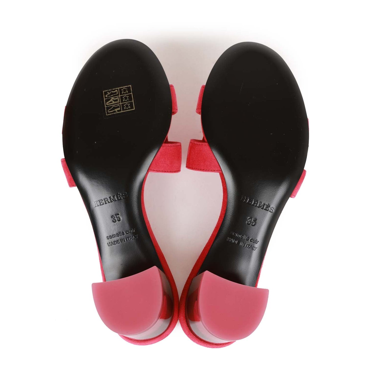 Hermes Oasis Sandals Rose Framboise Gradient Heels 35