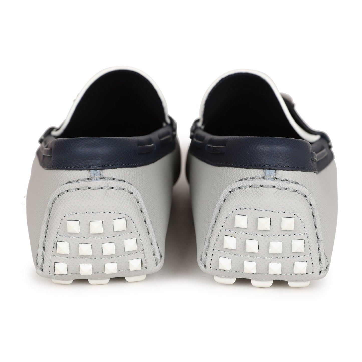 Hermes Irving Loafer White, Bleu Glacier, Bleu Nuit Epsom Palladium Hardware 42 EU