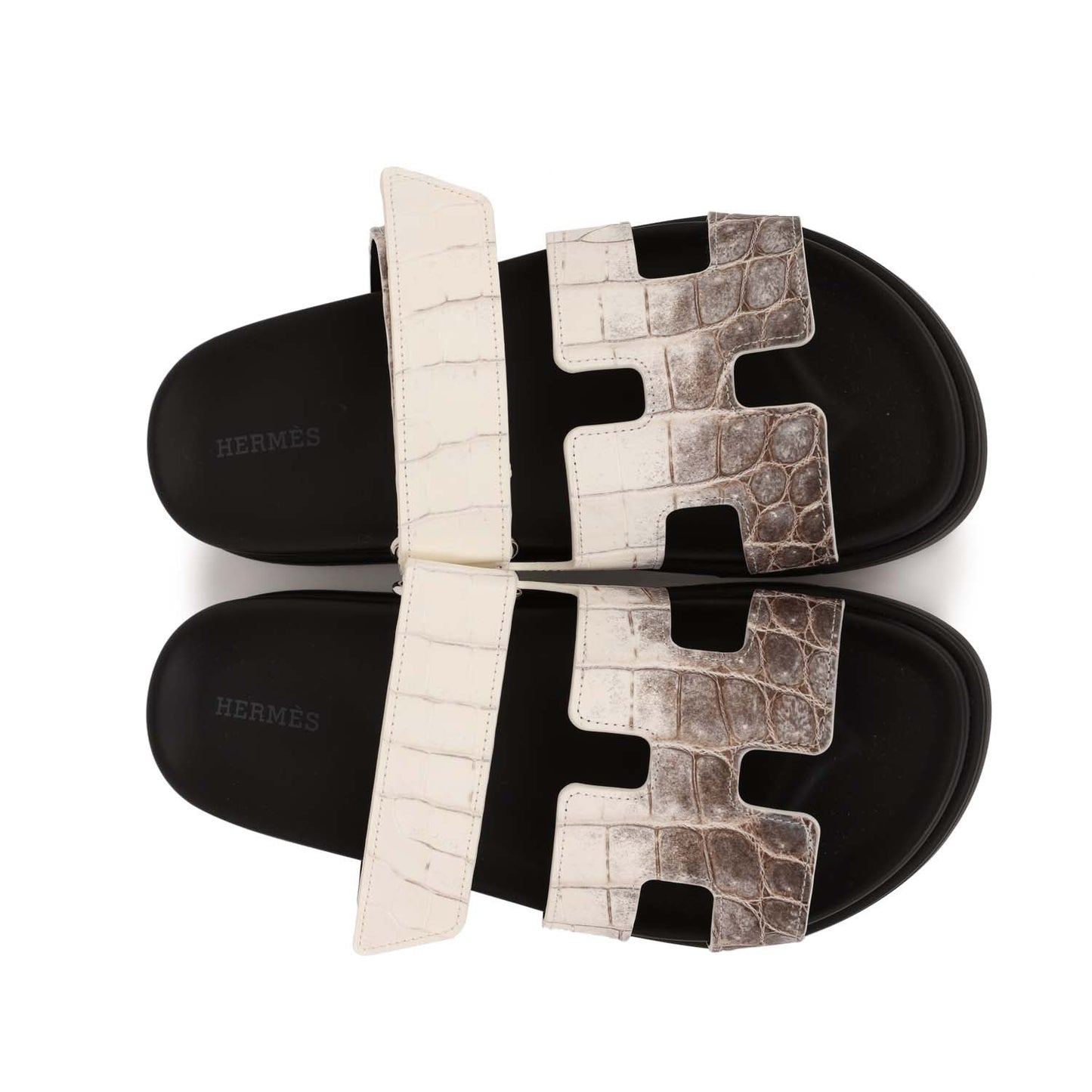 Hermes Chypre Sandals Himalaya Matte Crocodile Palladium Hardware 38 EU